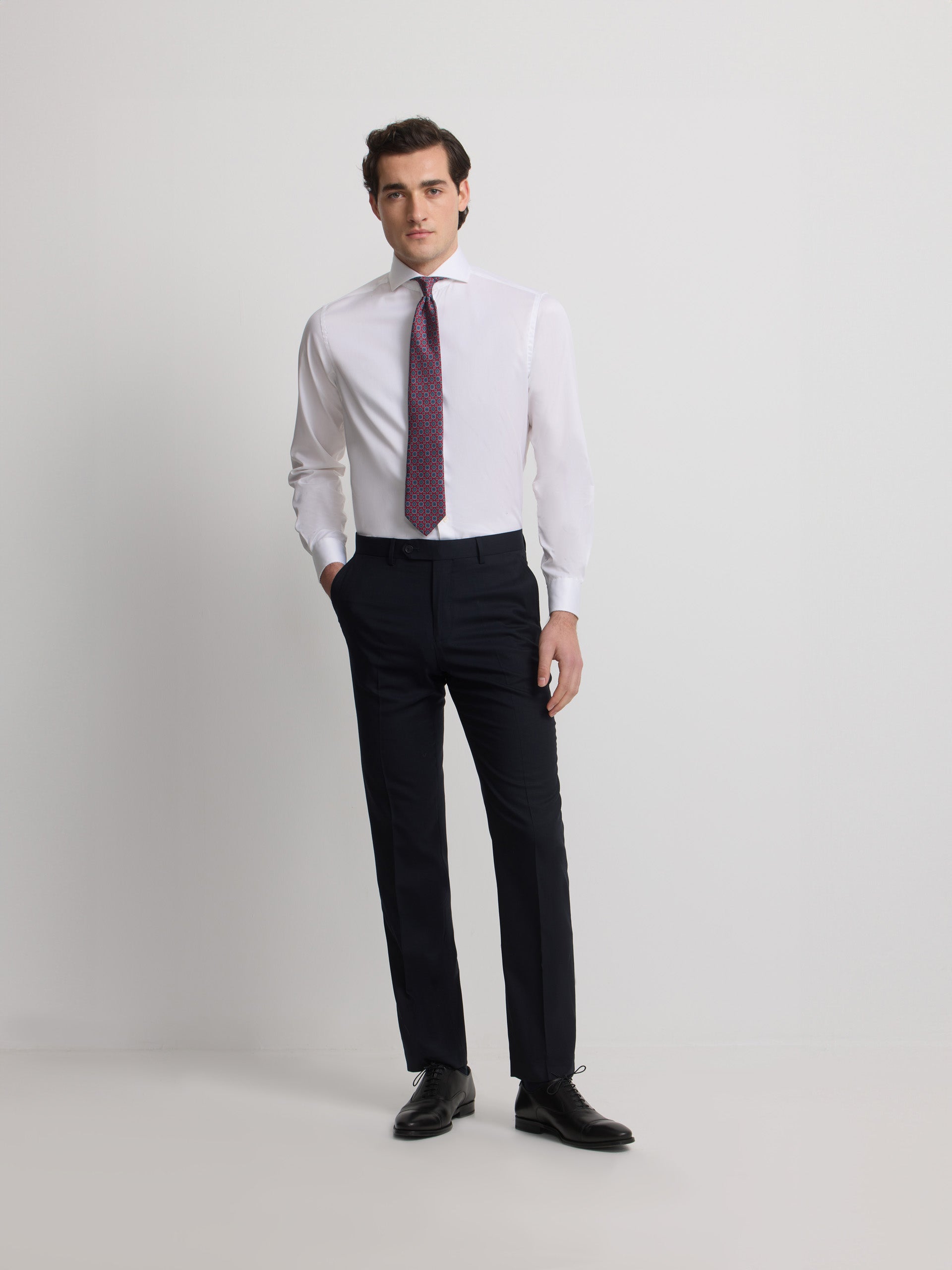 Pantalon traje natural stretch dark navy