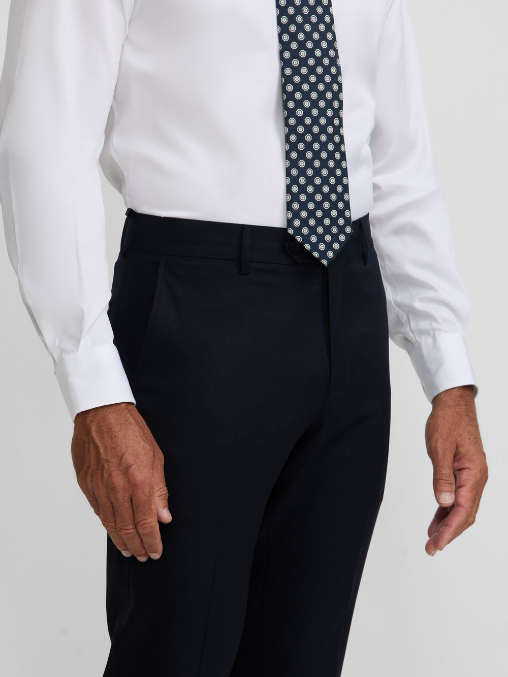 Pantalon traje natural stretch dark navy