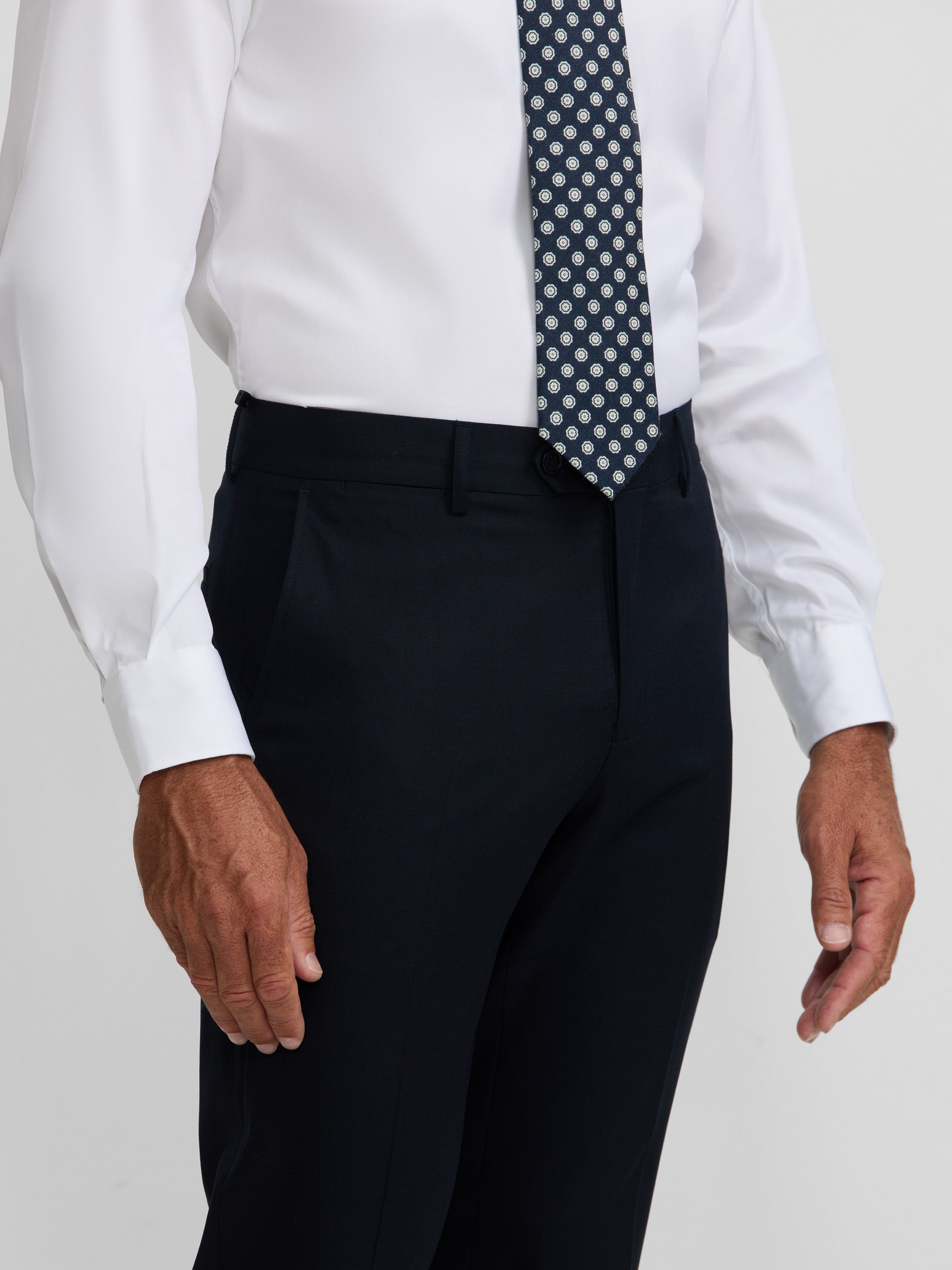 Pantalon traje natural stretch dark navy