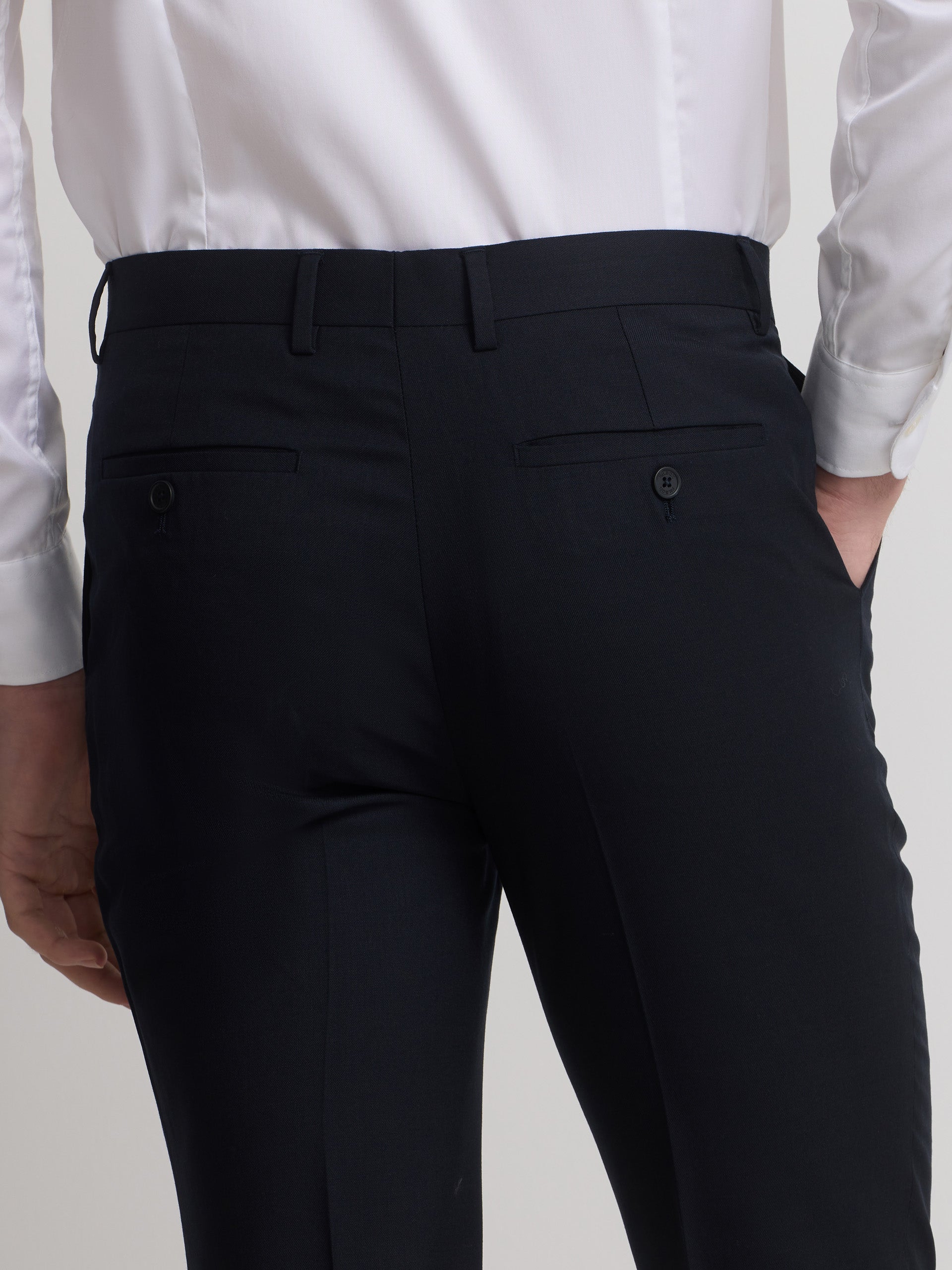 Pantalon traje natural stretch dark navy