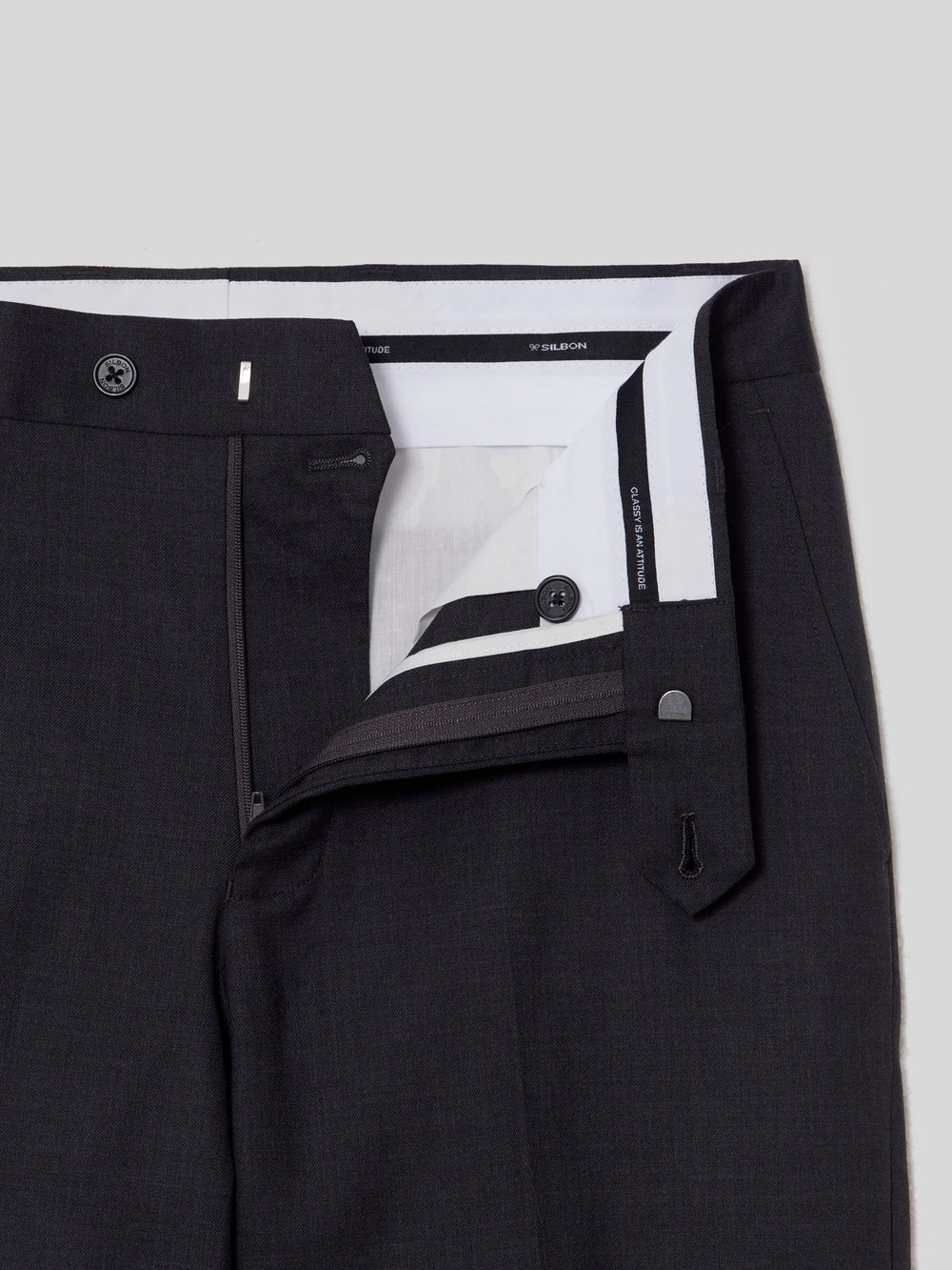 Pantalon traje natural stretch gris