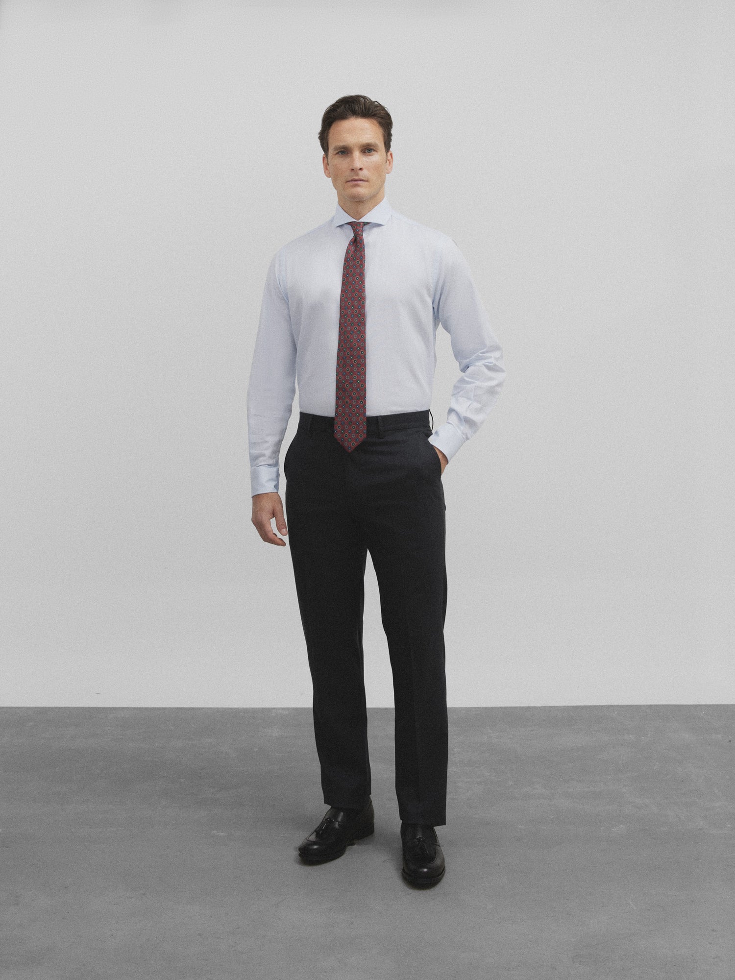 Natural stretch gray suit pants