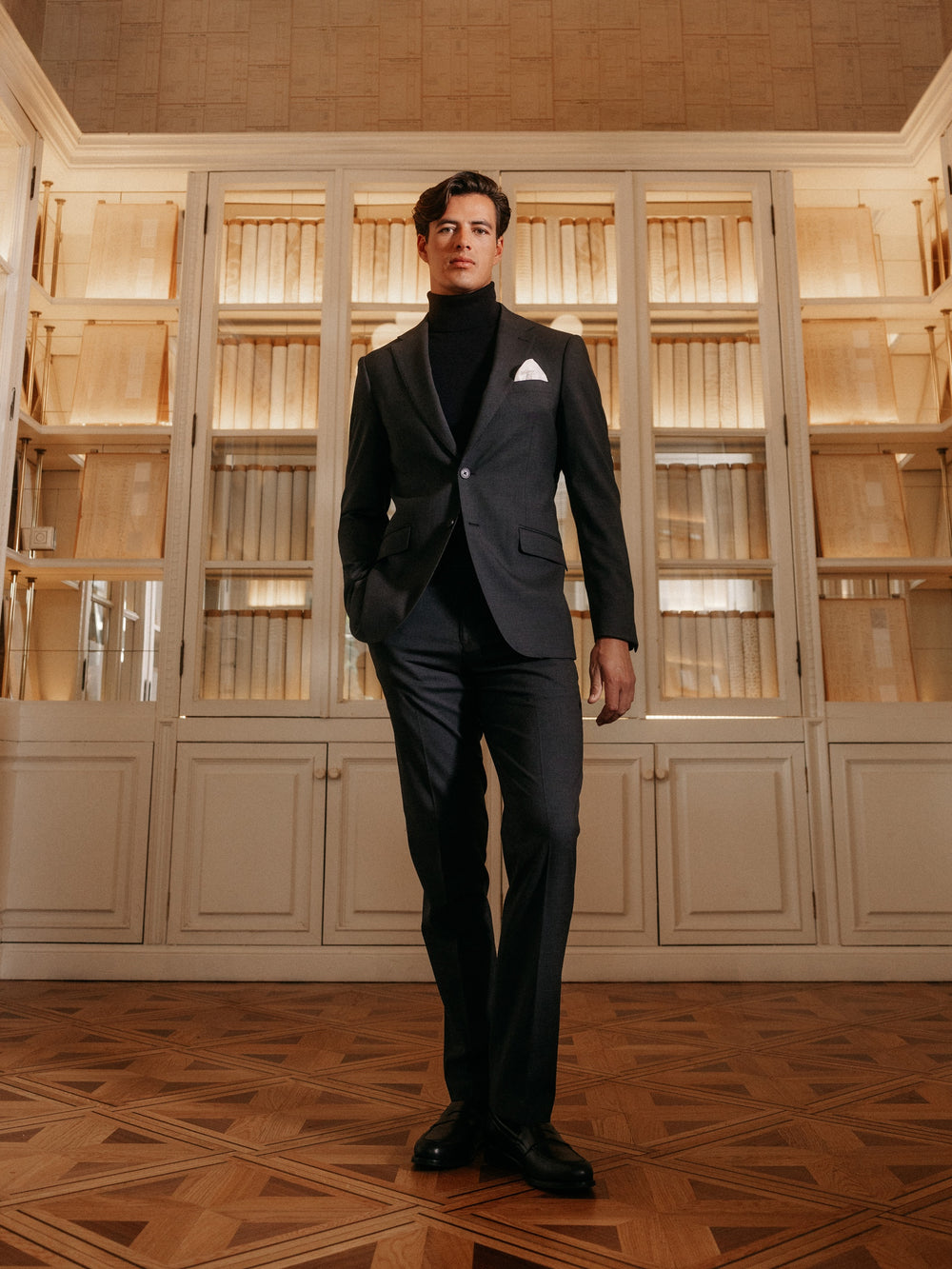 Natural stretch gray suit pants