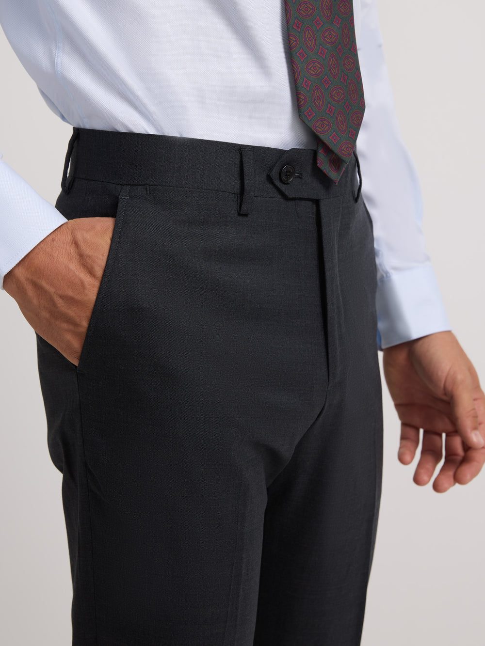 Natural stretch gray suit pants