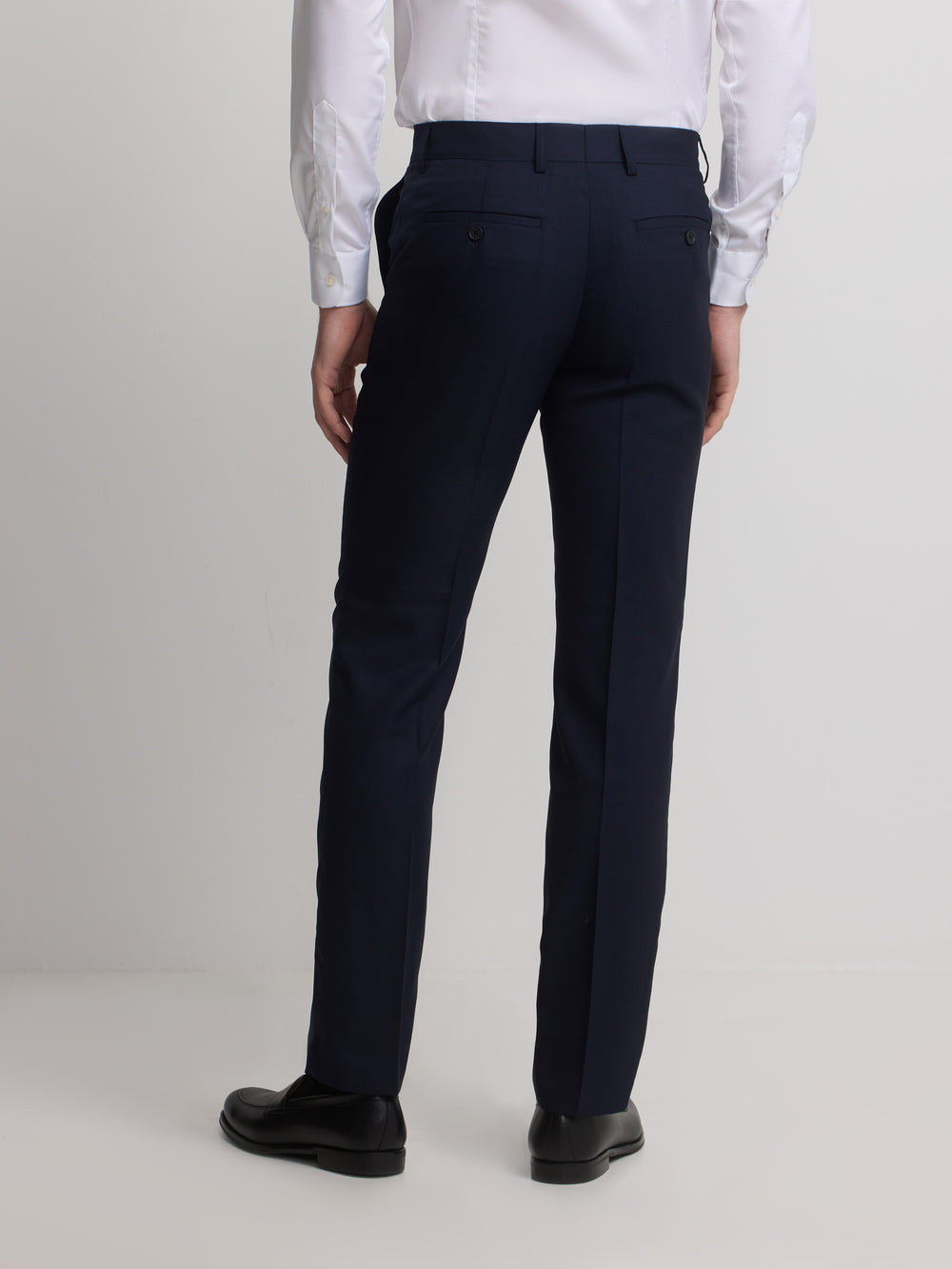 Navy blue structured suit pants