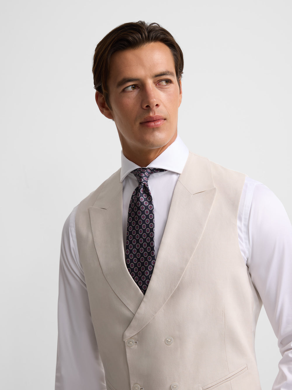 Chaleco chaque clasico gris perla