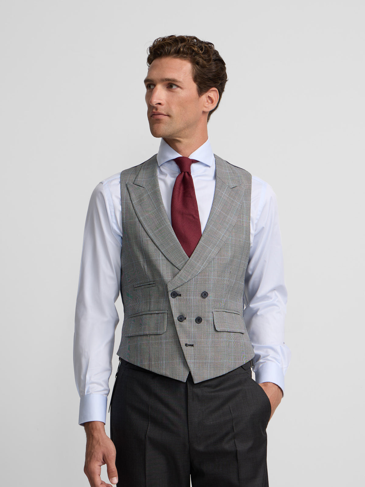 Colete chaque tailoring príncipe de Gales cinzento