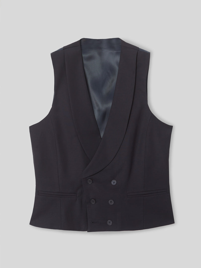 Chaleco vestir stretch cuello redondo azul marino