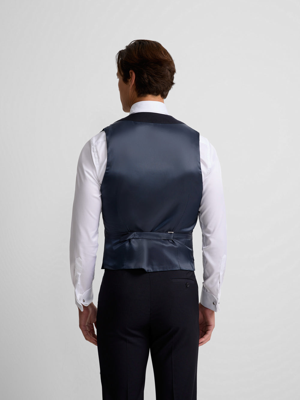 Chaleco vestir stretch cuello redondo azul marino