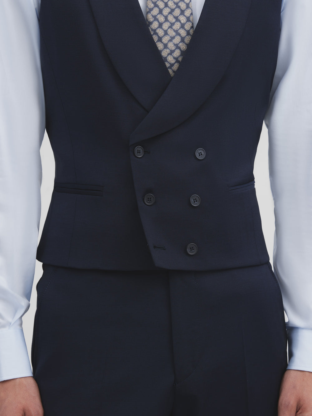 Colete de vestir elástico com gola redonda azul claro