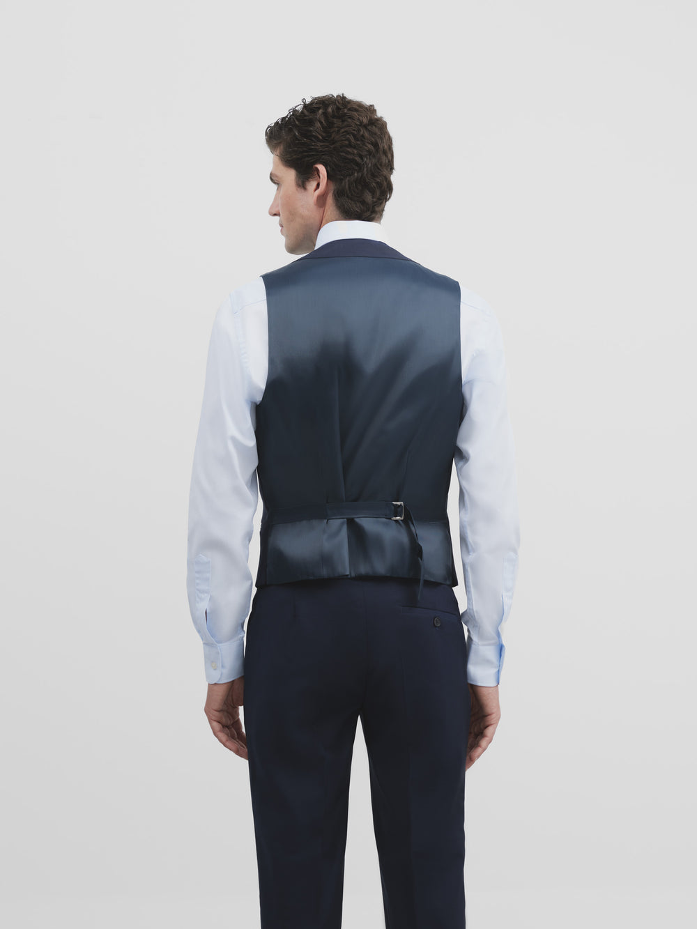 Colete de vestir elástico com gola redonda azul claro