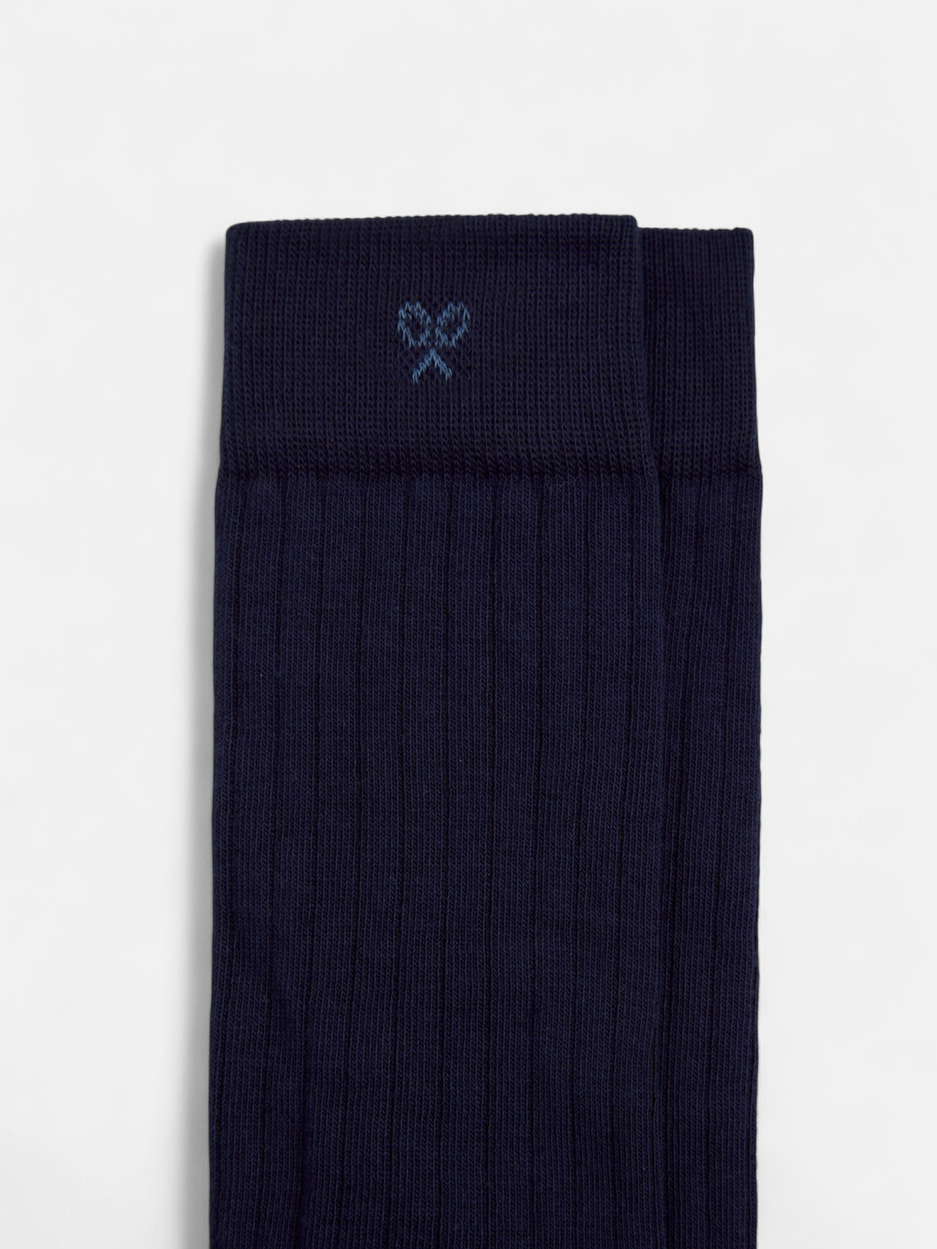 Meia Silbon lisa azul-marinho