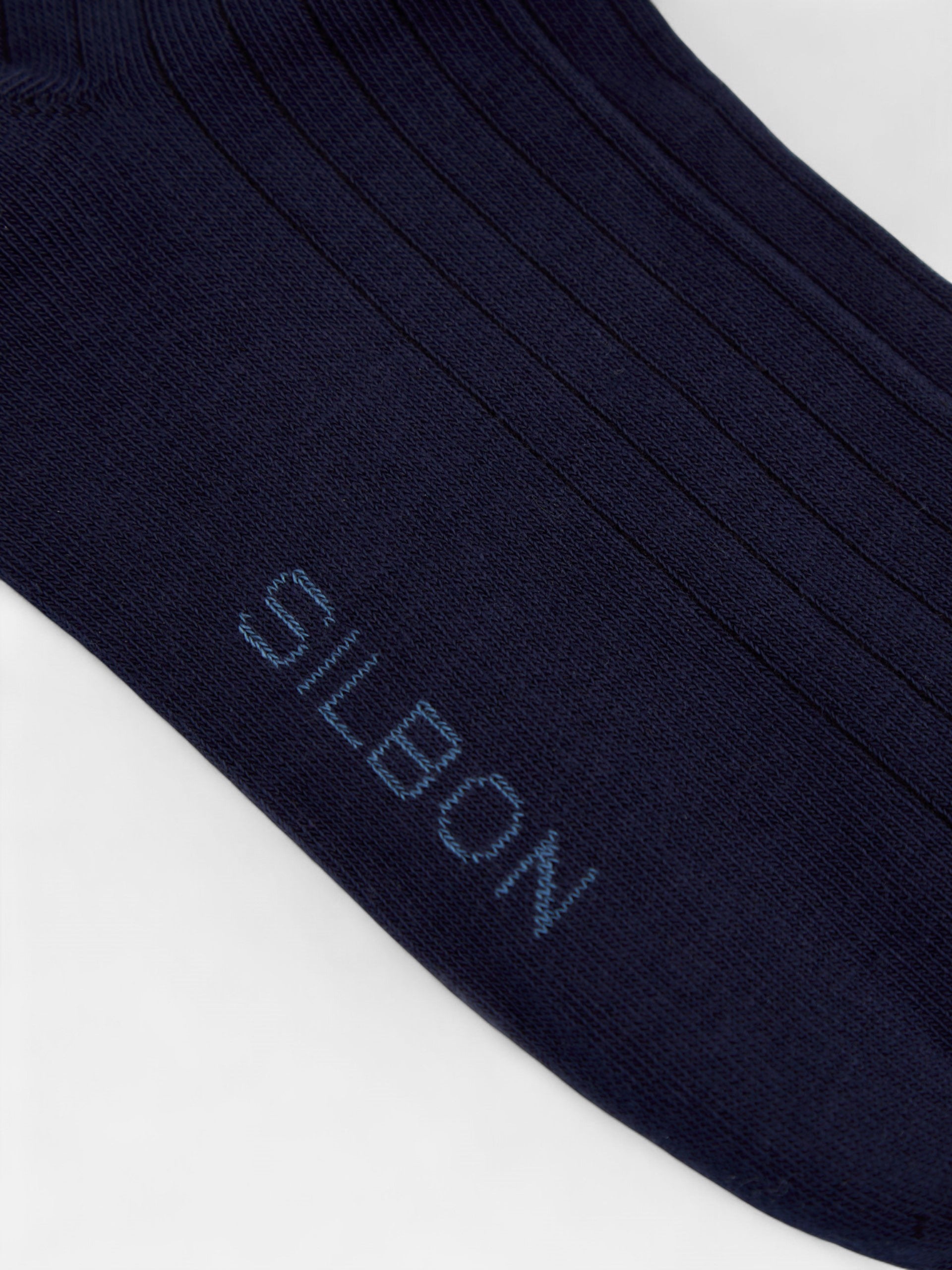 Meia Silbon lisa azul-marinho