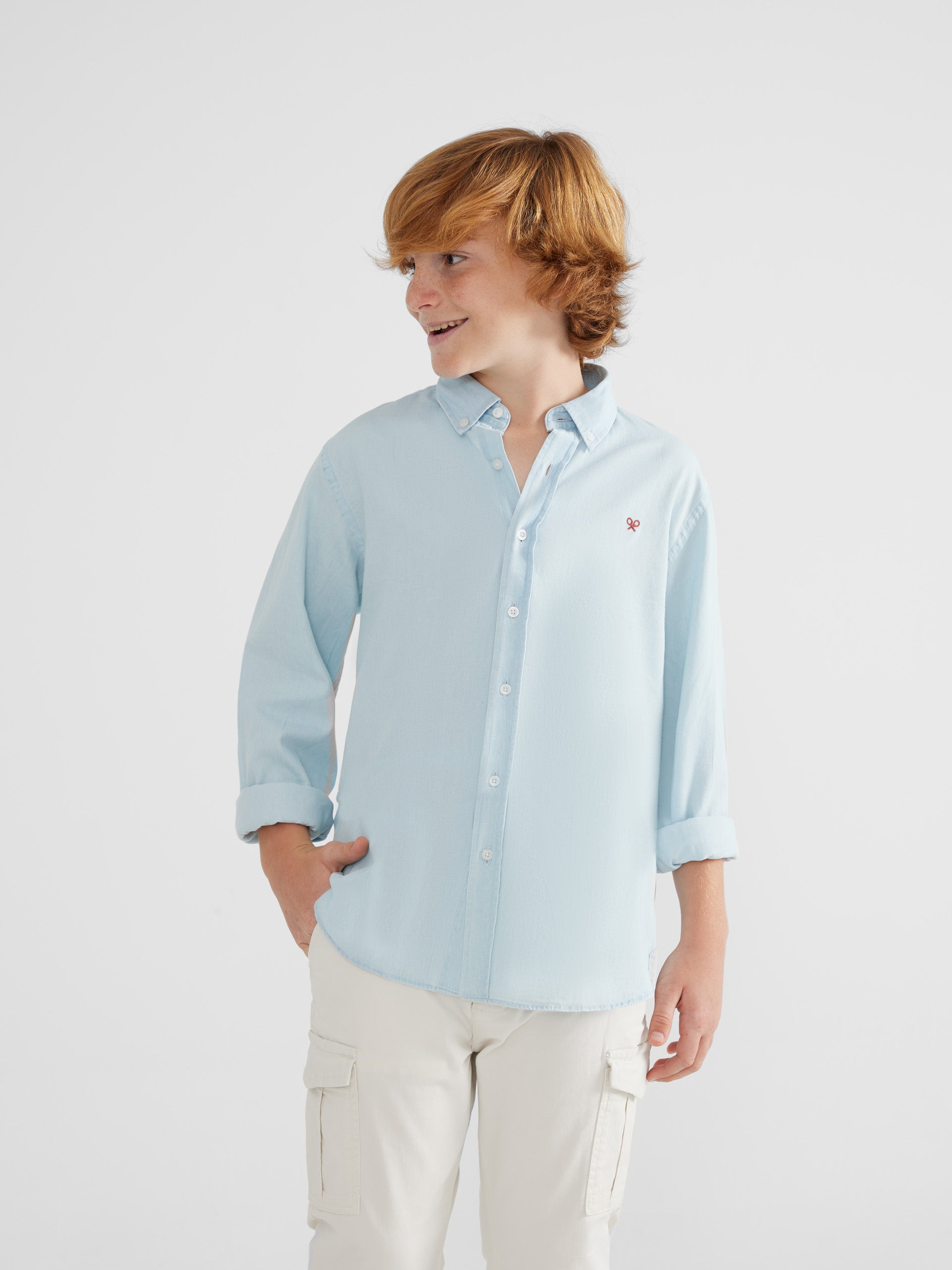 Kids denim light blue sport shirt