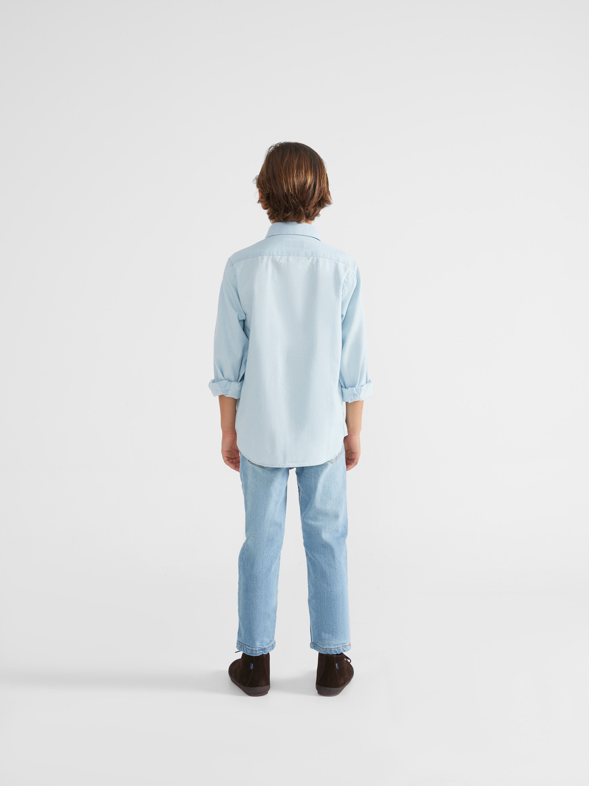 T-shirt bleu clair en jean enfant