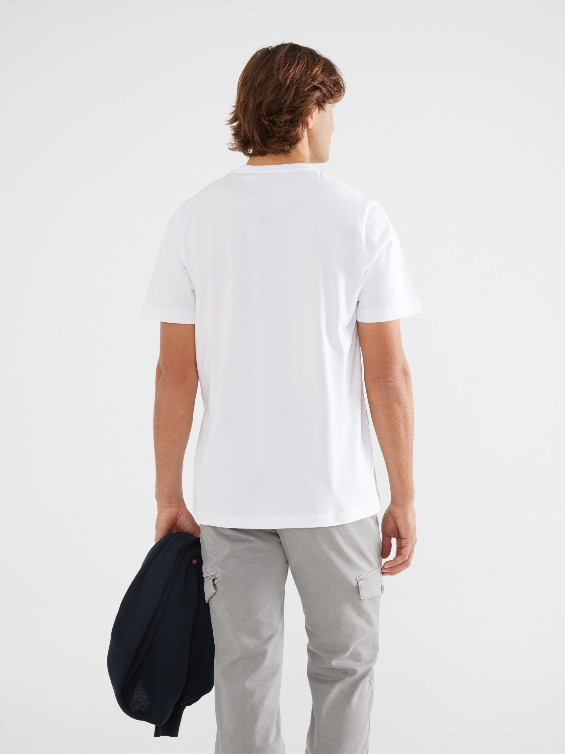 White mini racket pocket t-shirt
