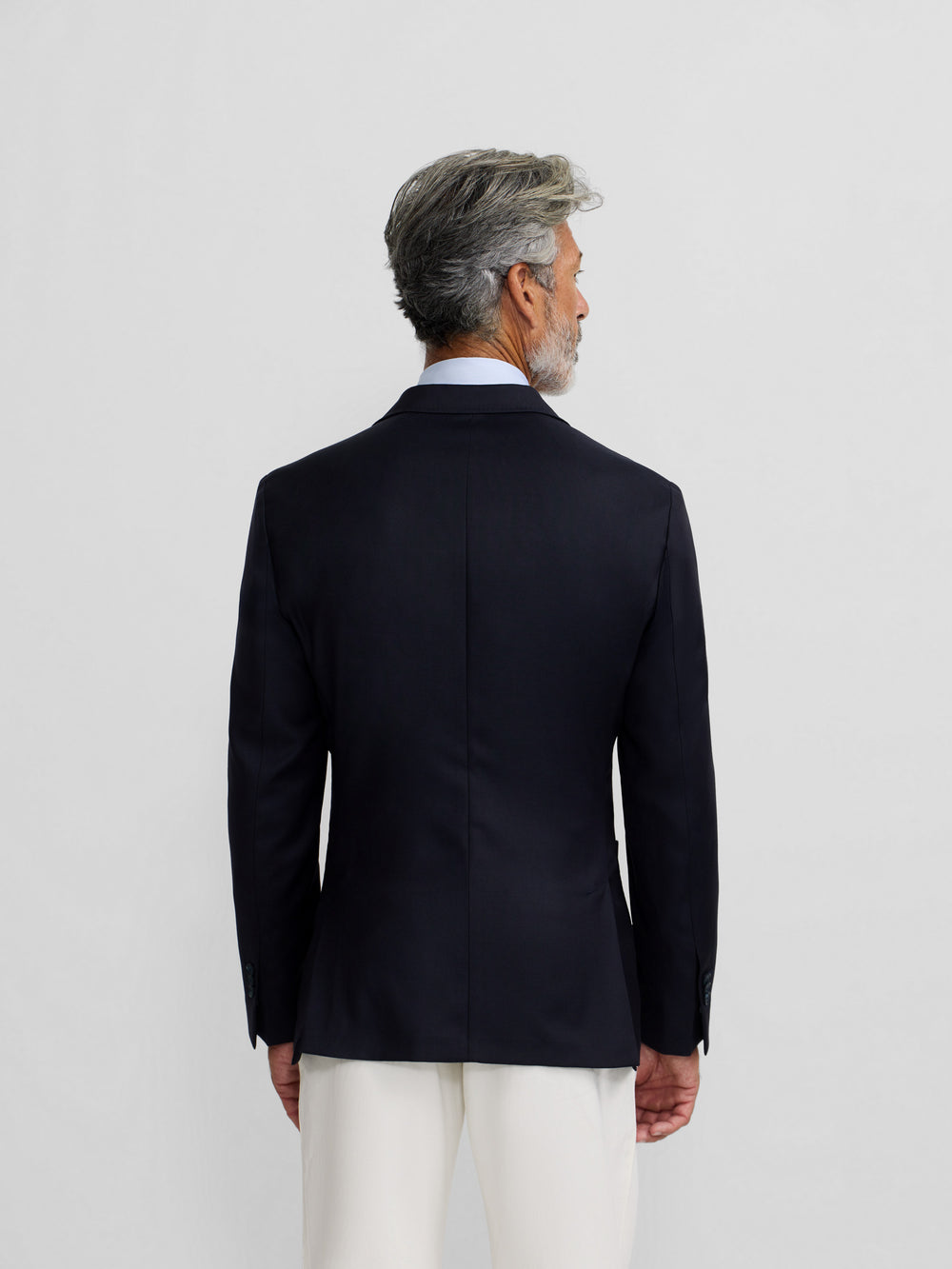 Blazer stretch cruzado azul-marinho