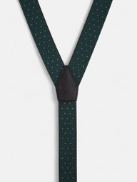 Silbon green polka dot suspenders