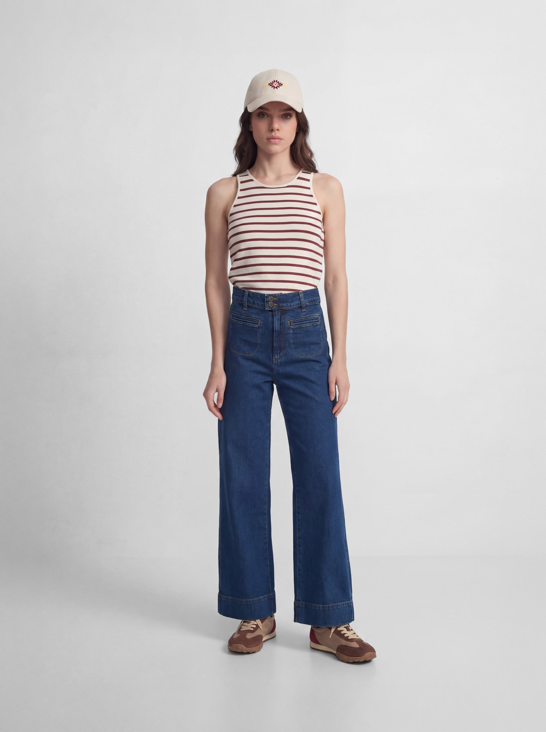 Flared denim trousers with pockets | Silbon English