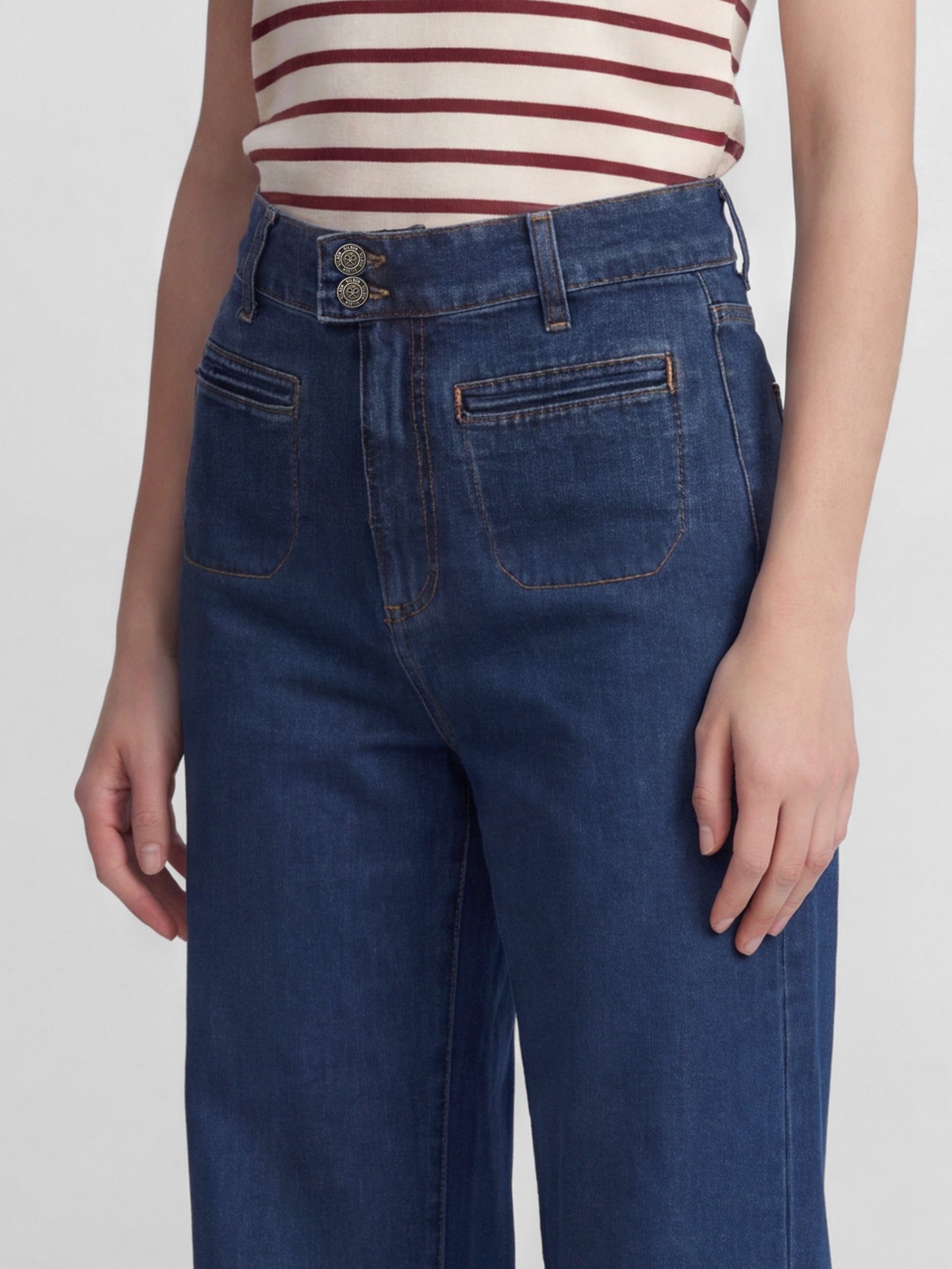 Flared denim trousers with pockets | Silbon English