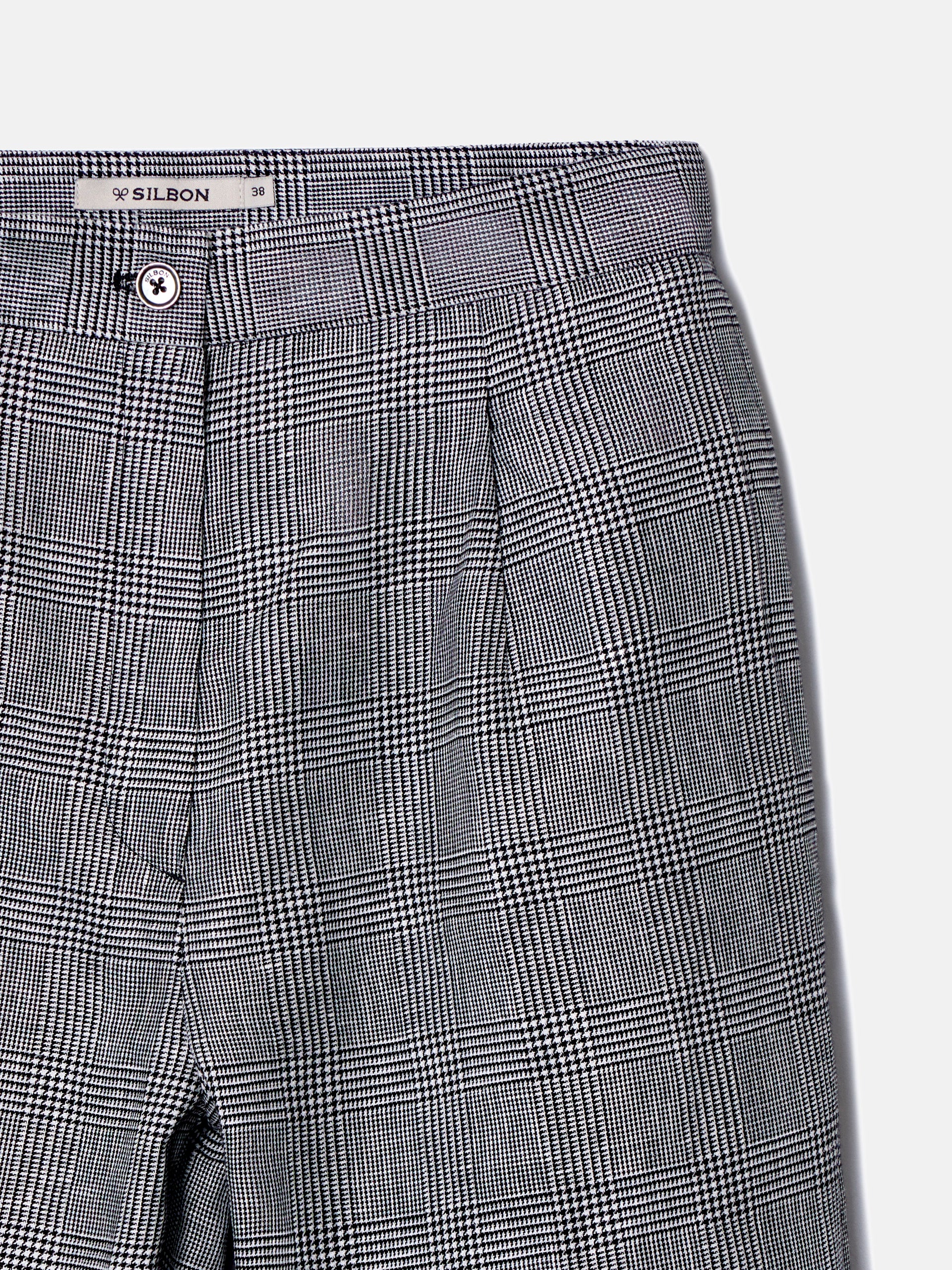 Black and white Prince of Wales trousers