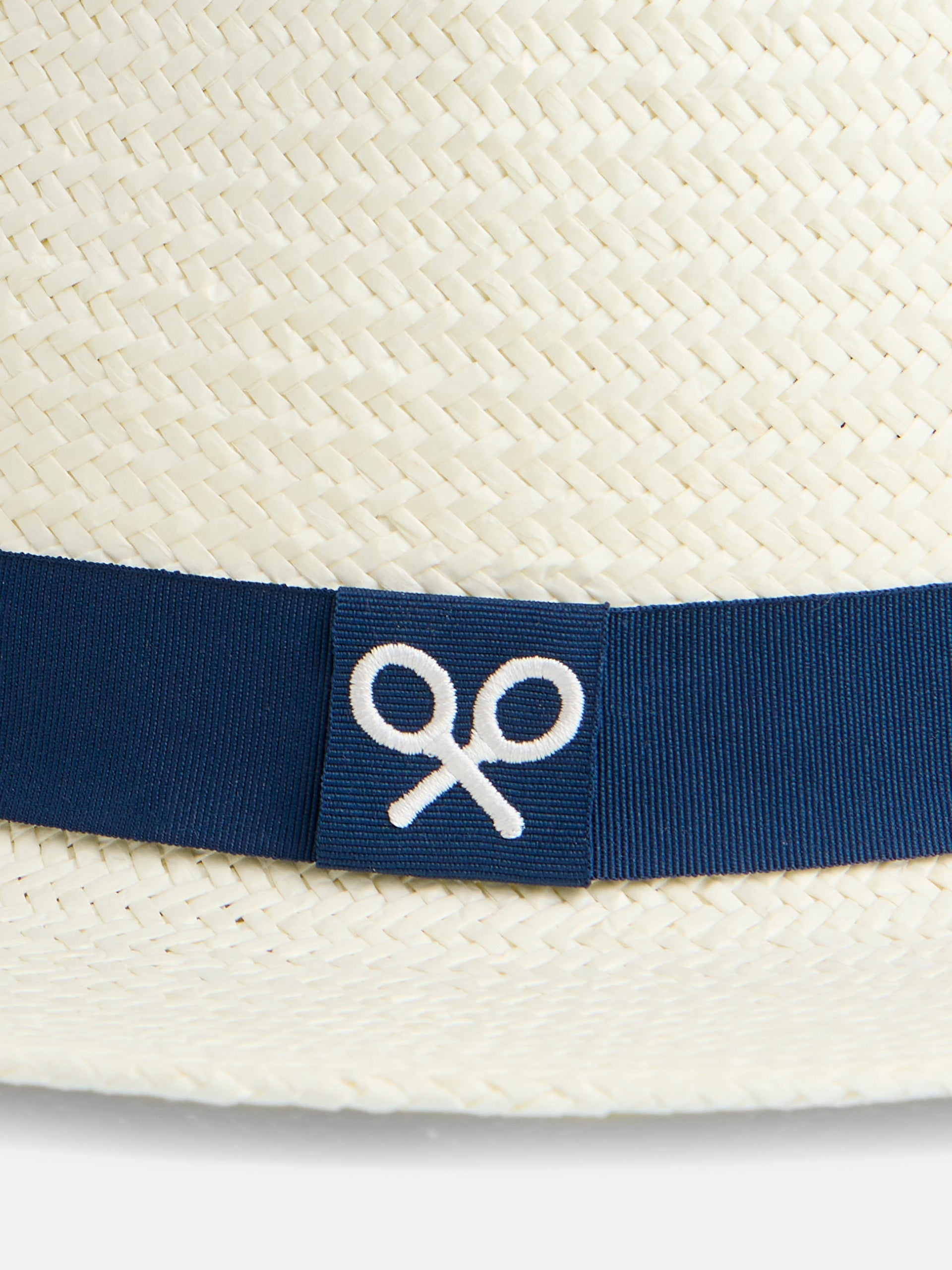 Navy blue ribbon silbon hat