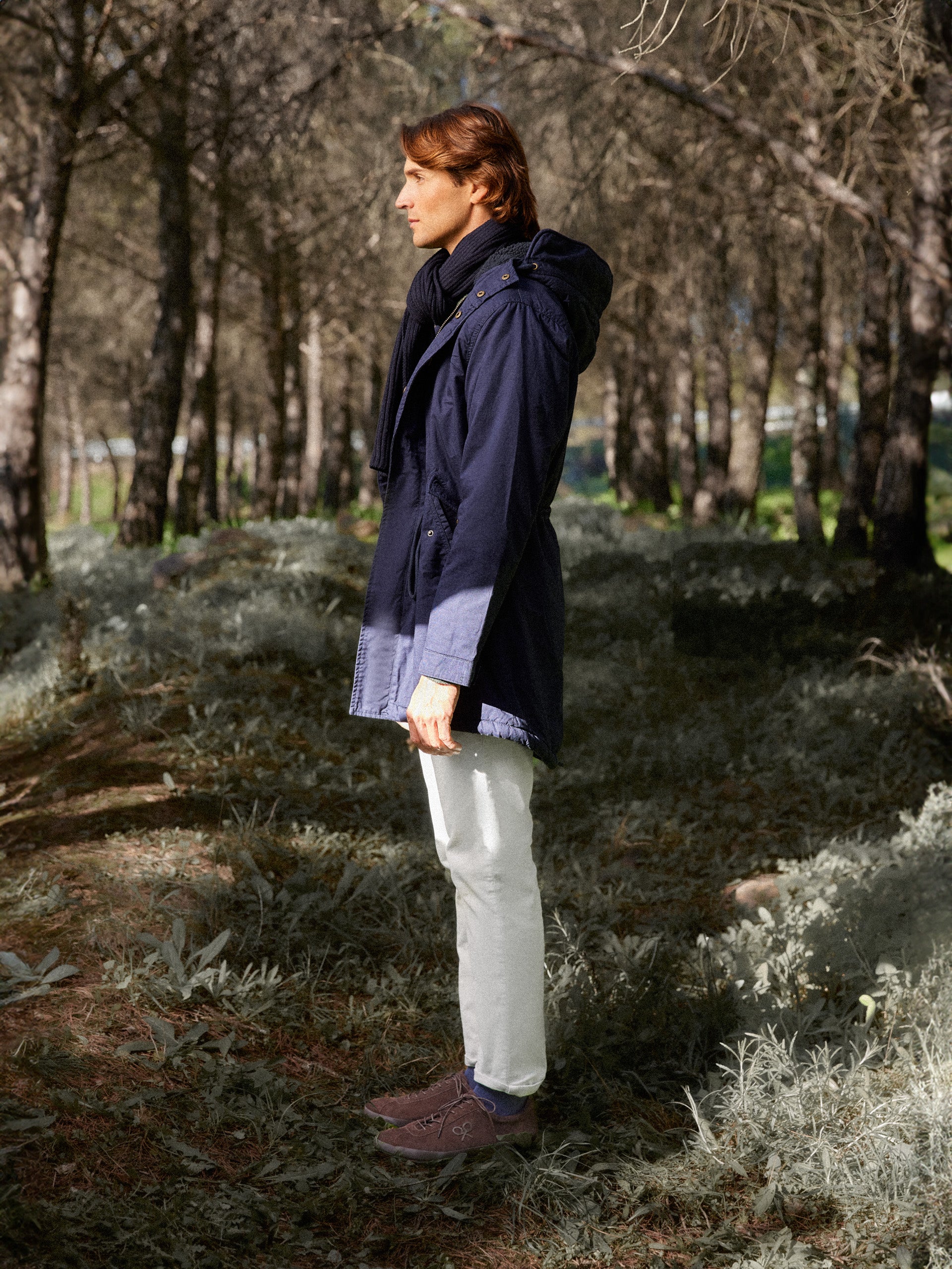 Classic blue shearling parka