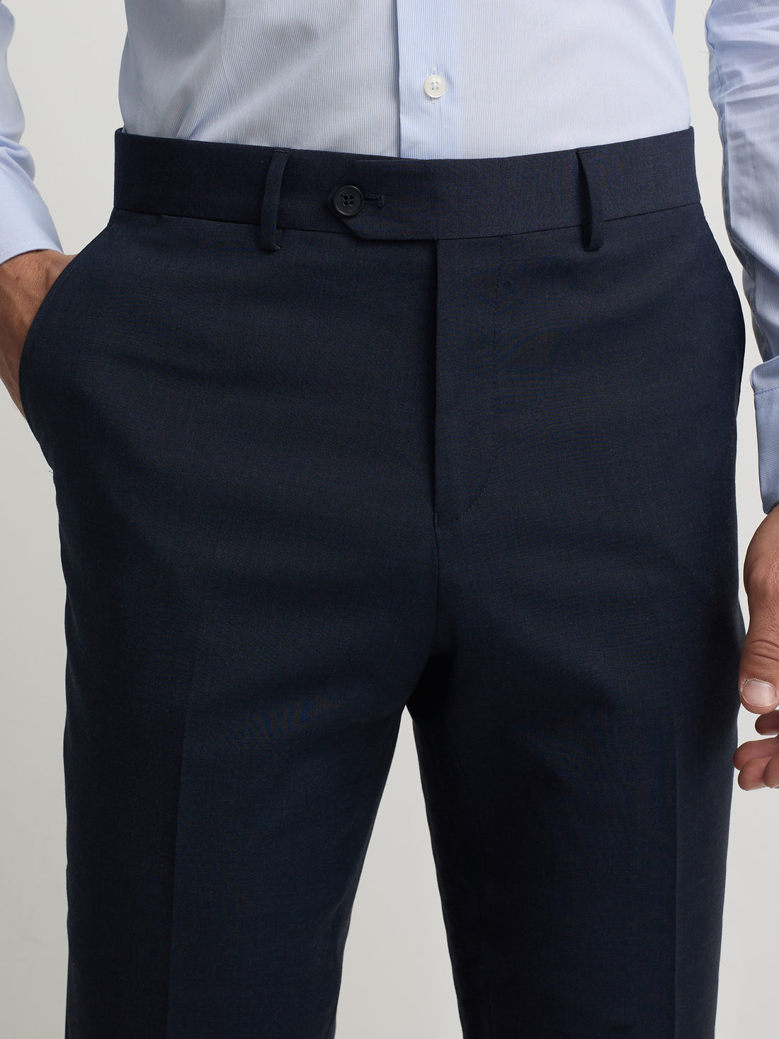 Pantalon vestir classic azul medio