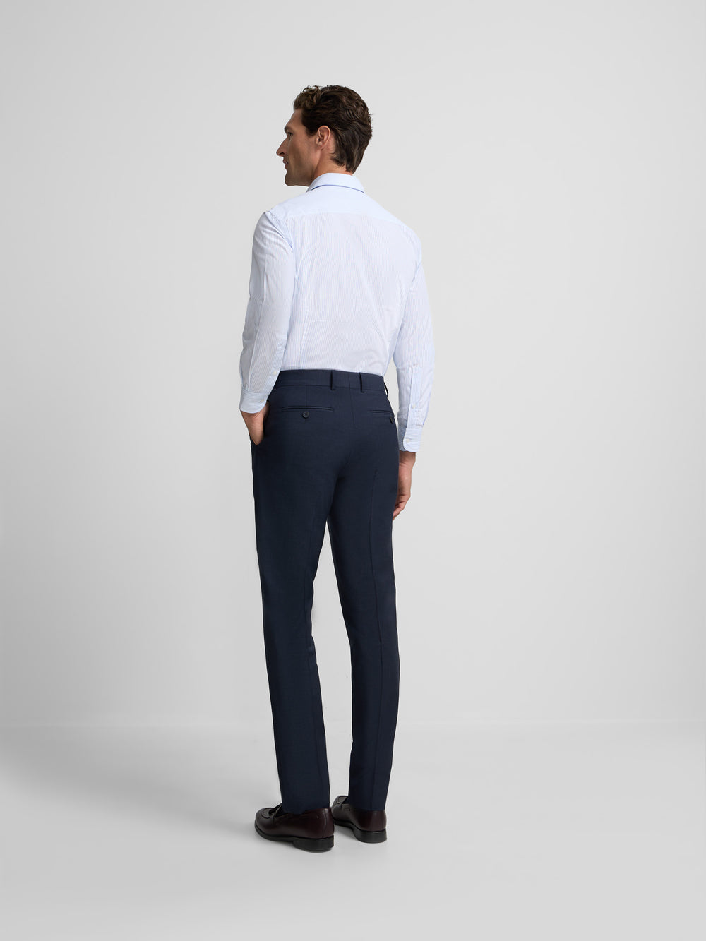Pantalon habillé classique bleu moyen