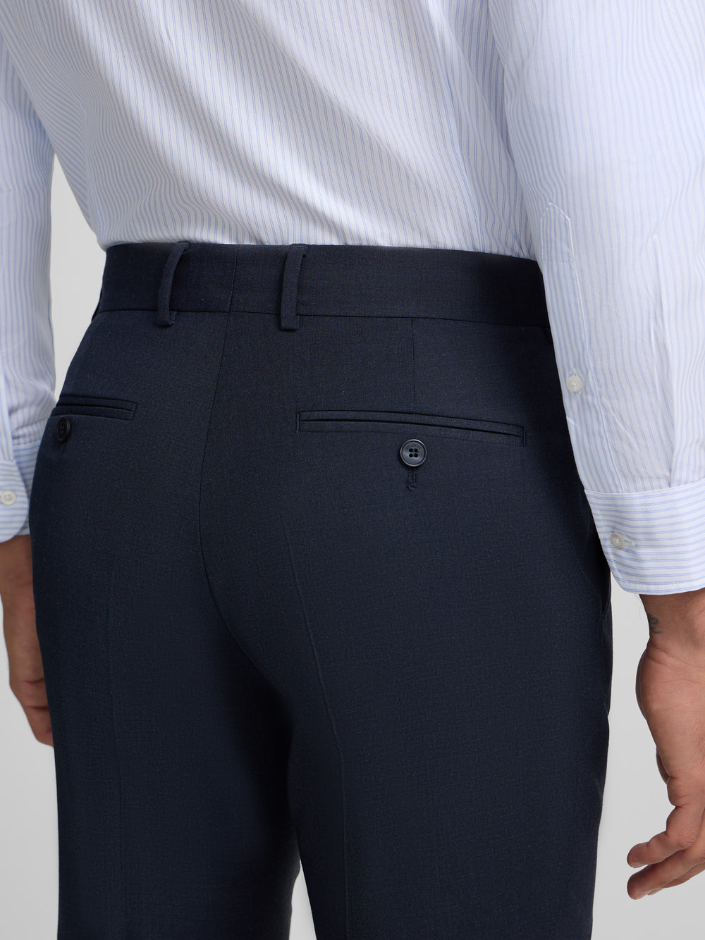 Pantalon habillé classique bleu moyen