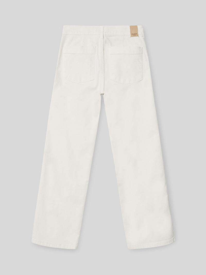 Pantalon woman culotte bolsillos crudo