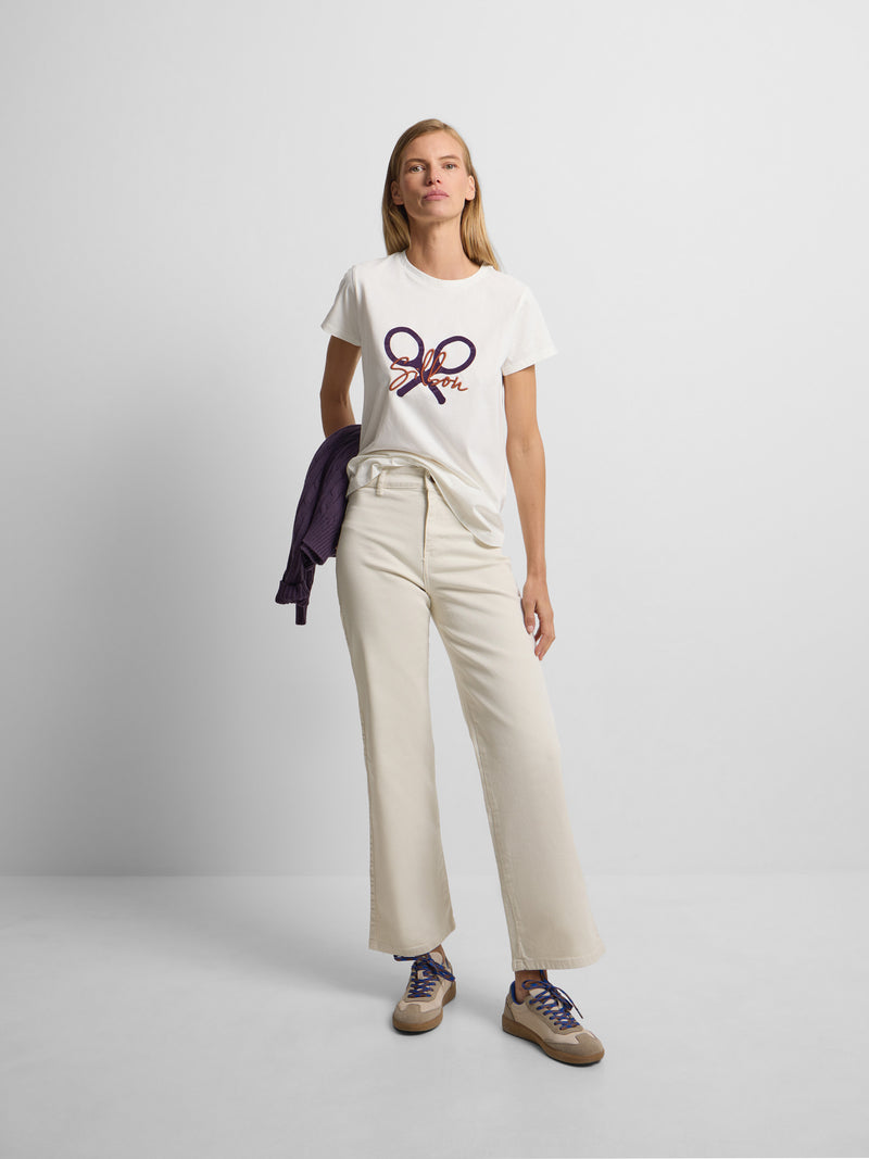 Pantalon woman culotte bolsillos crudo
