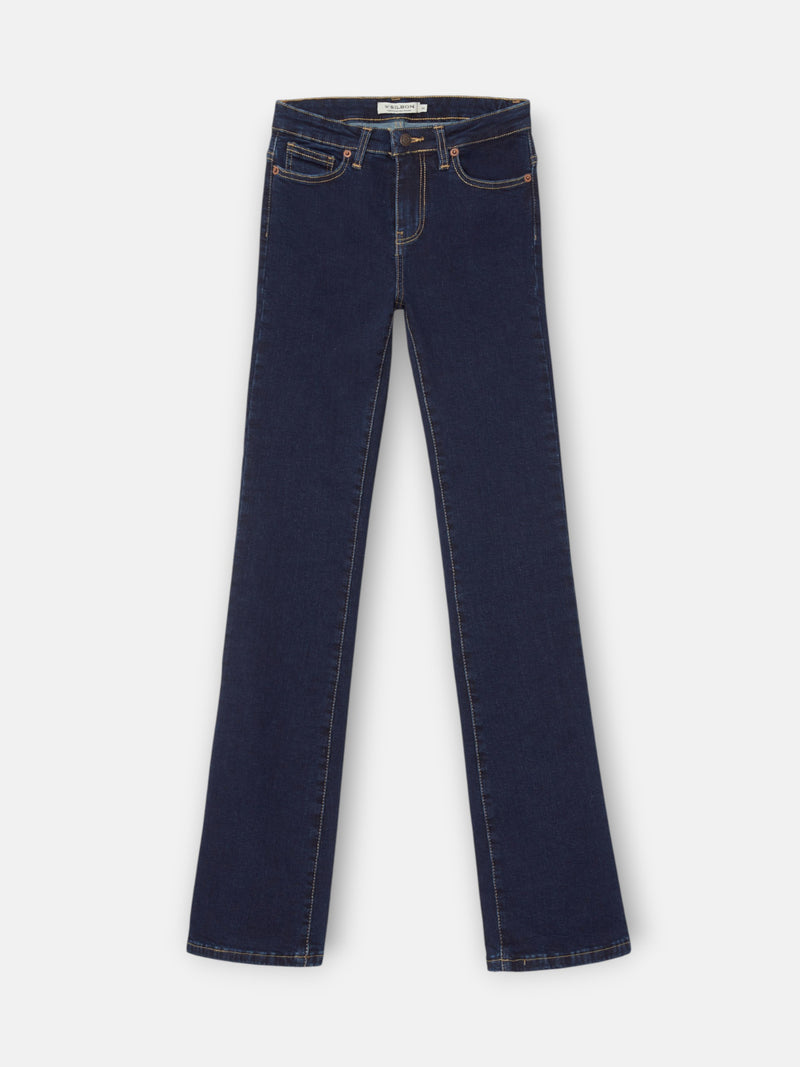 Calças de mulher boot cut azul-marinho