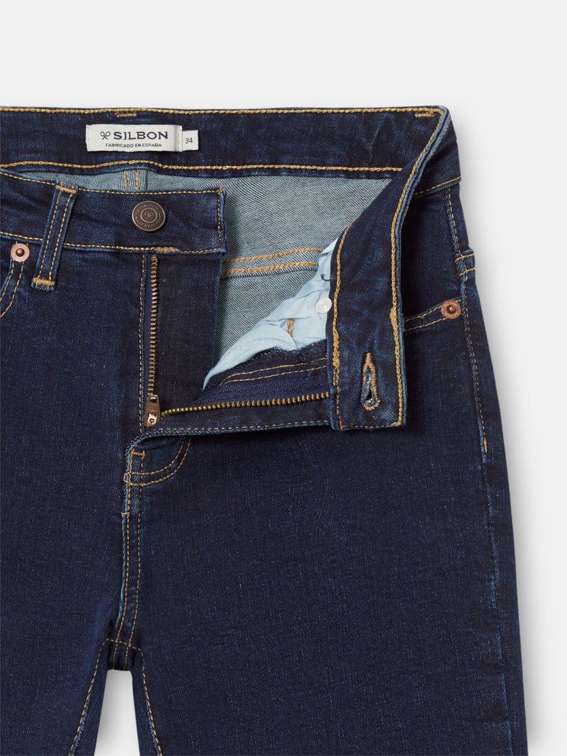 Calças de mulher boot cut azul-marinho