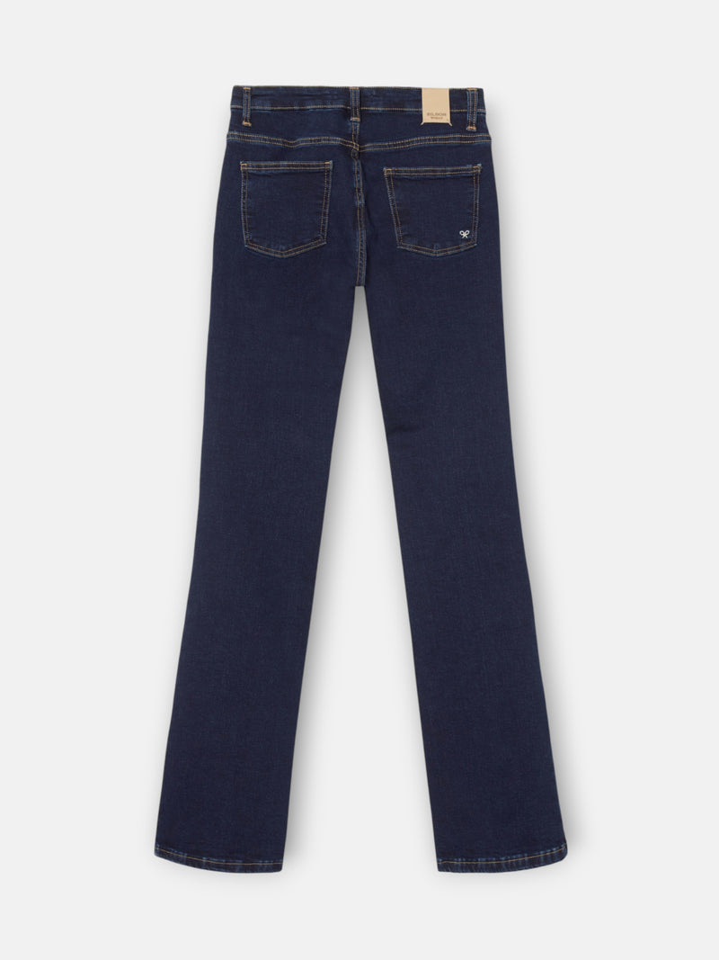 Calças de mulher boot cut azul-marinho