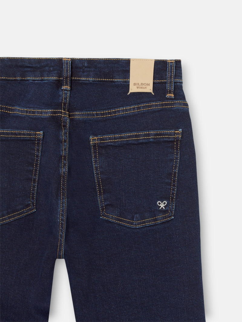 Calças de mulher boot cut azul-marinho