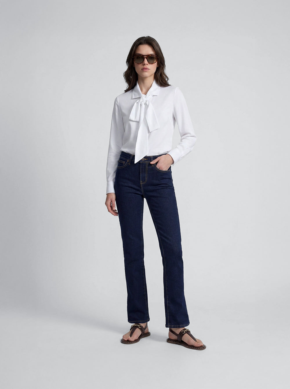 Pantalon woman boot cut azul marino