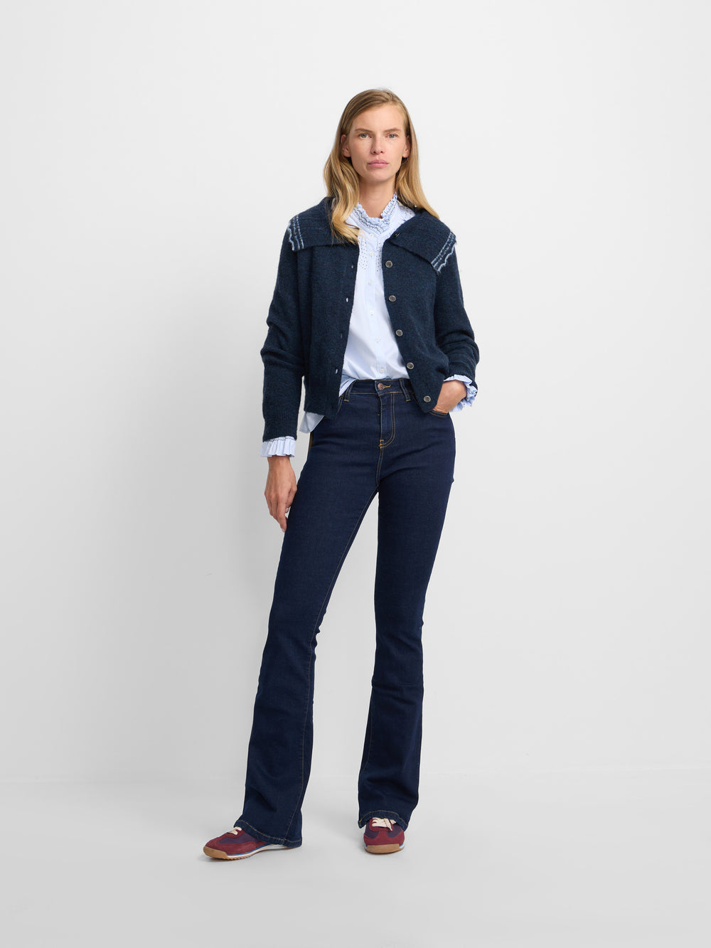 Pantalon woman boot cut azul marino