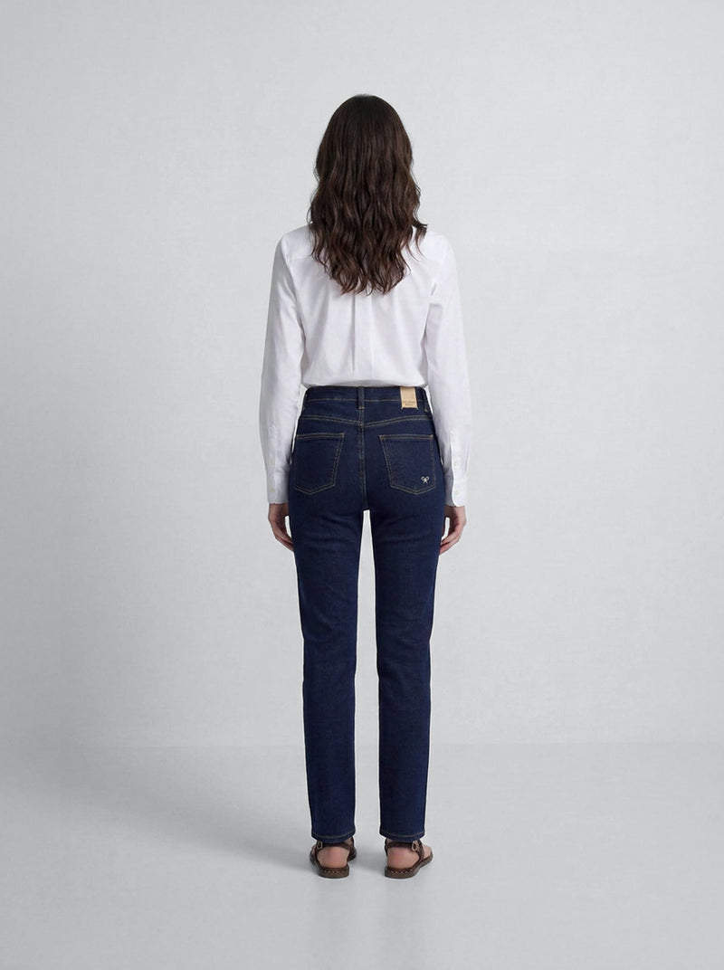 Calças de mulher boot cut azul-marinho