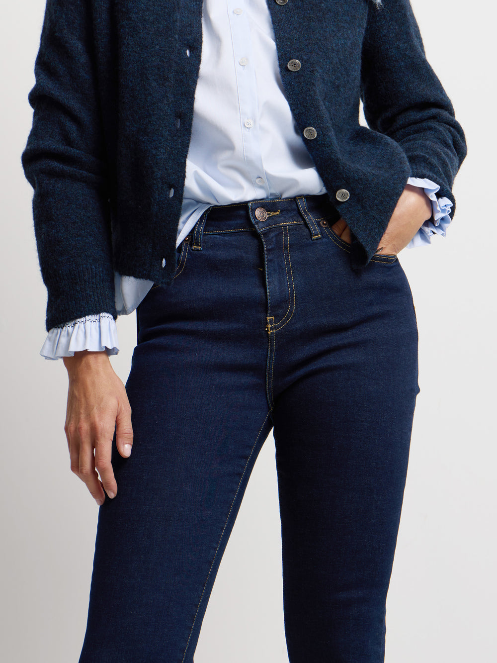 Pantalon woman boot cut azul marino