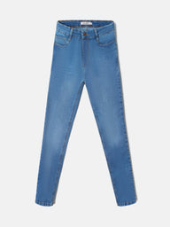 Calças de mulher slim fit ganga média