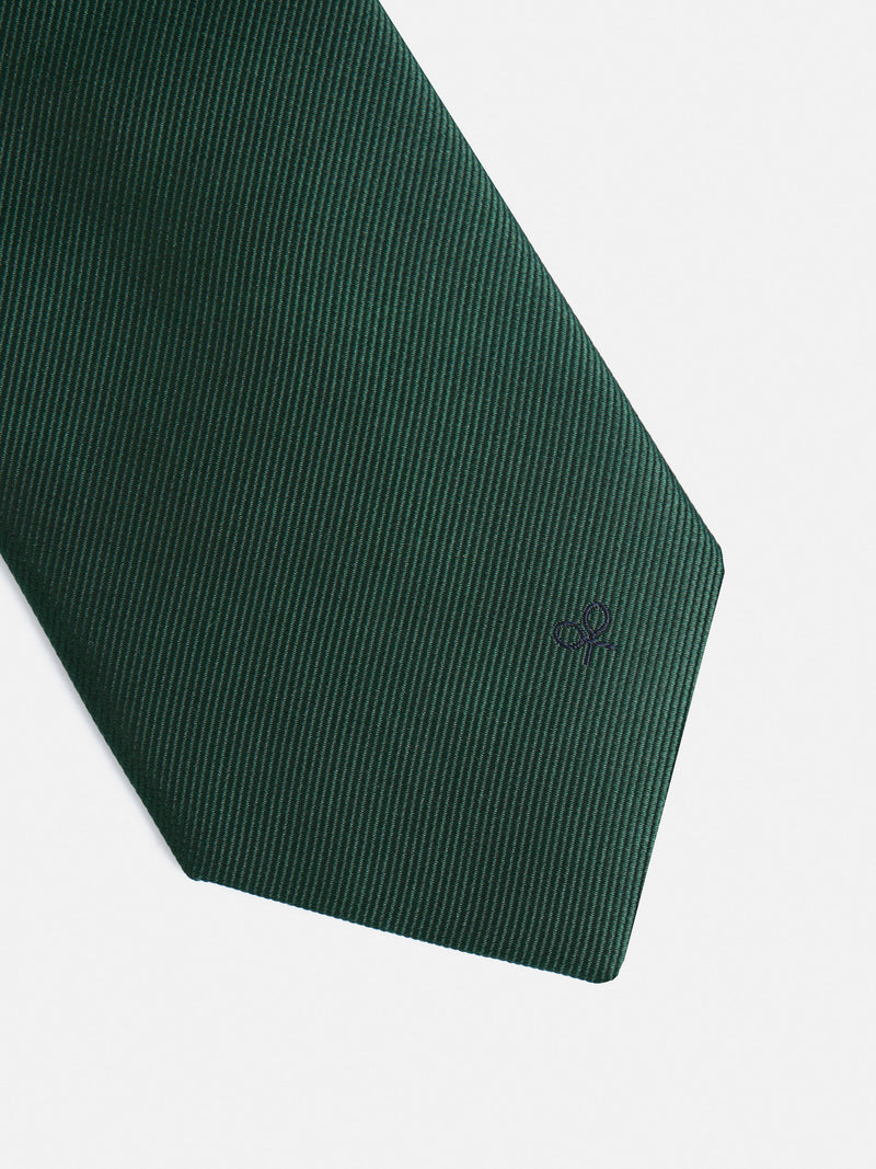 Silbon plain green tie