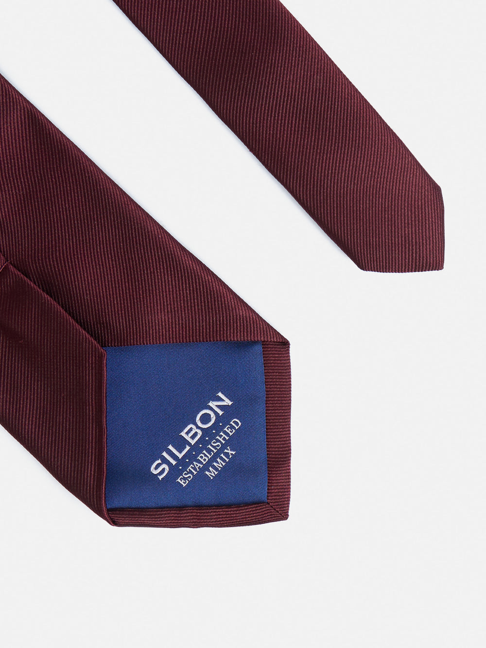 Cravate silbon lisse bordeaux
