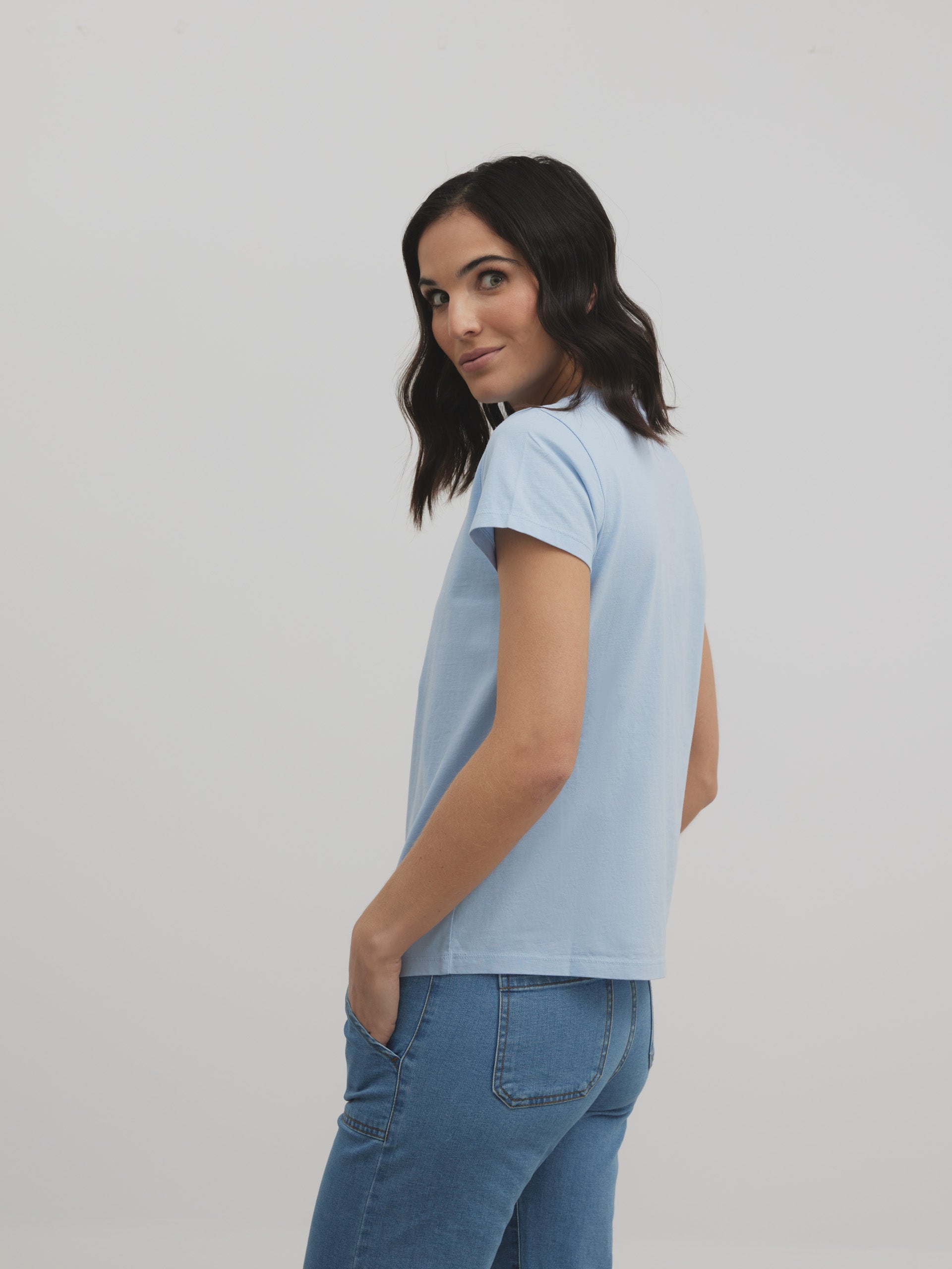 Camiseta woman clasica celeste