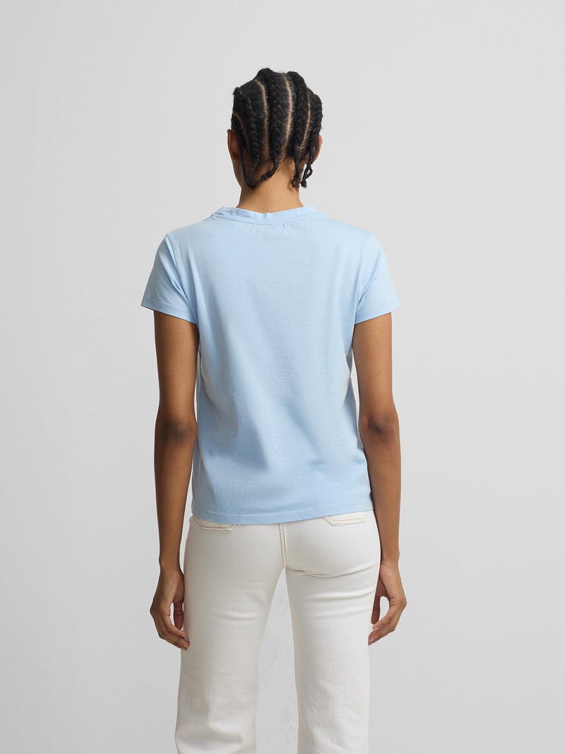 Camisola clássica de mulher azul celeste