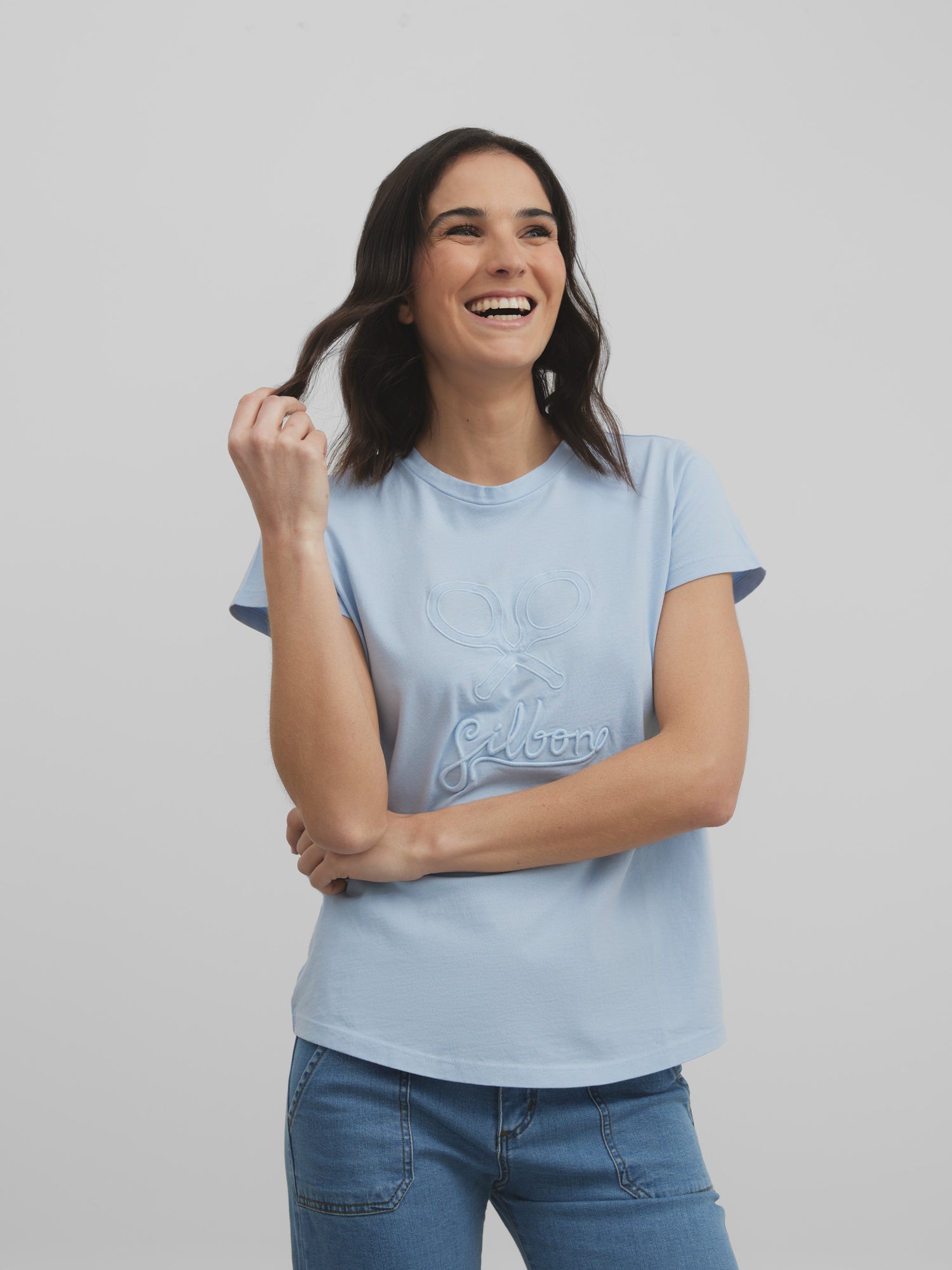 T-shirt femme classique bleu clair