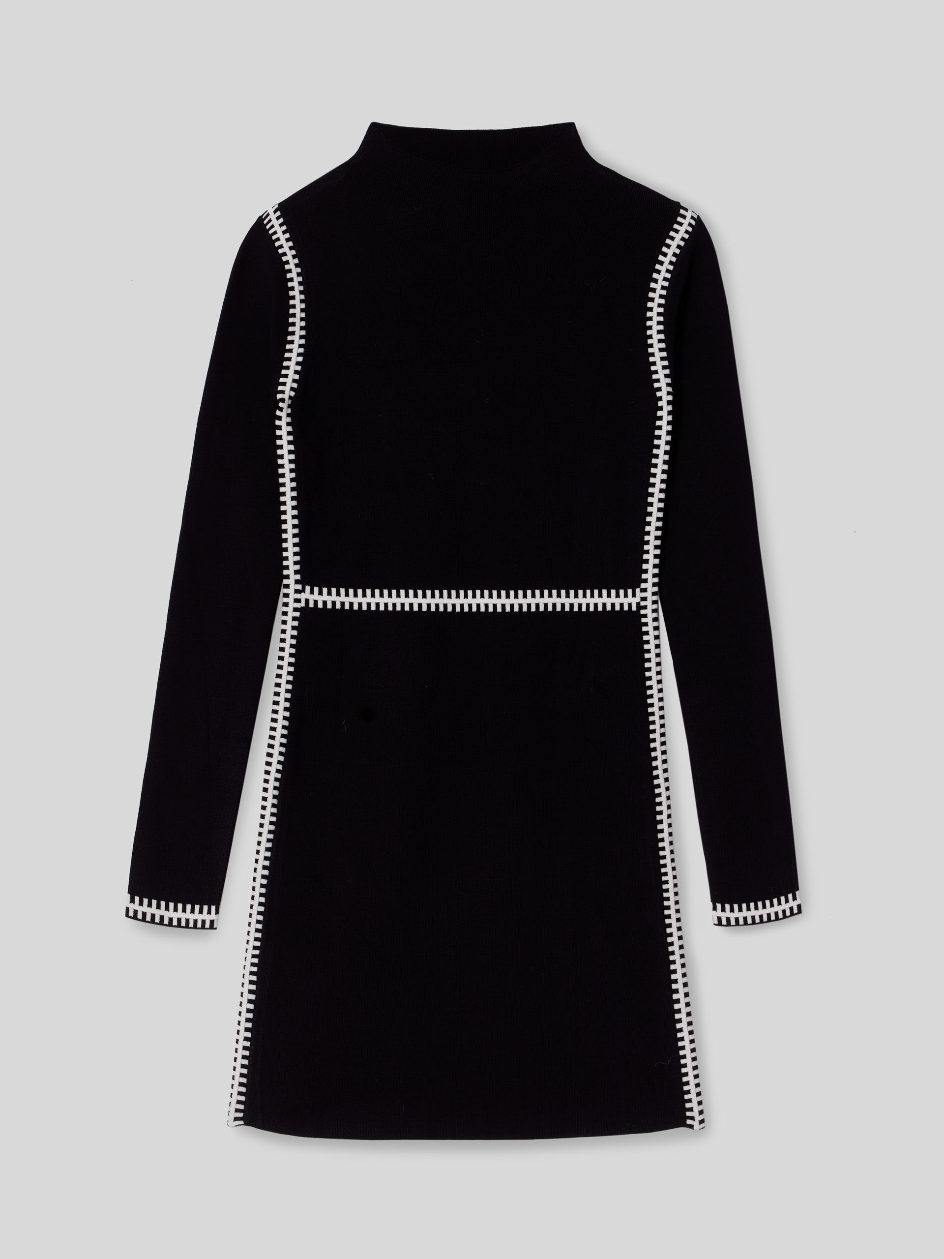 Black mini sewing knit dress