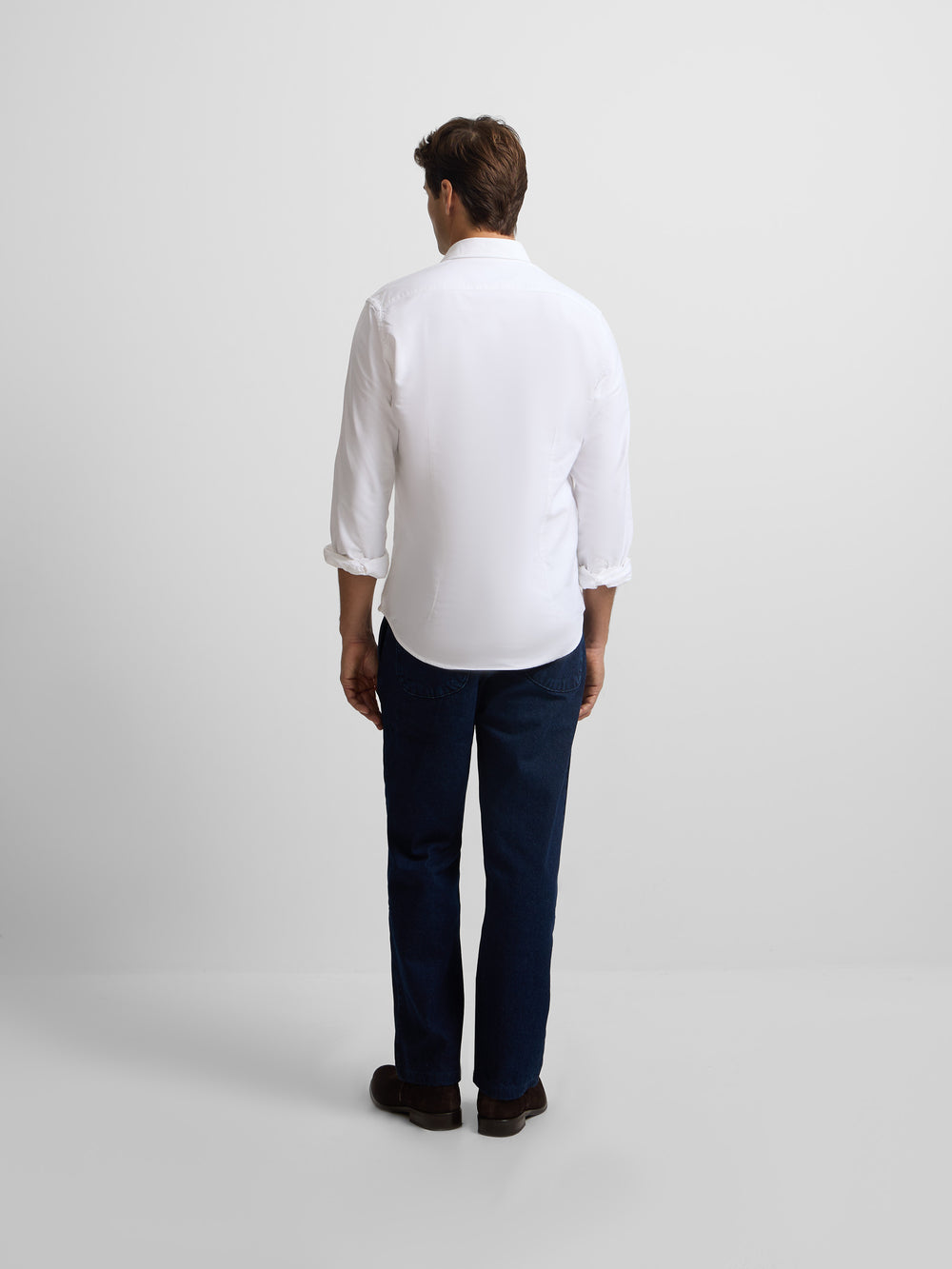 White cutaway oxford sport shirt