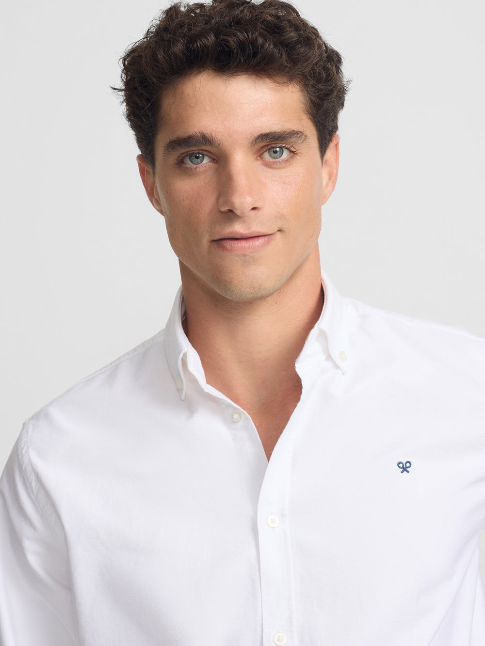 White regular fit oxford sport shirt