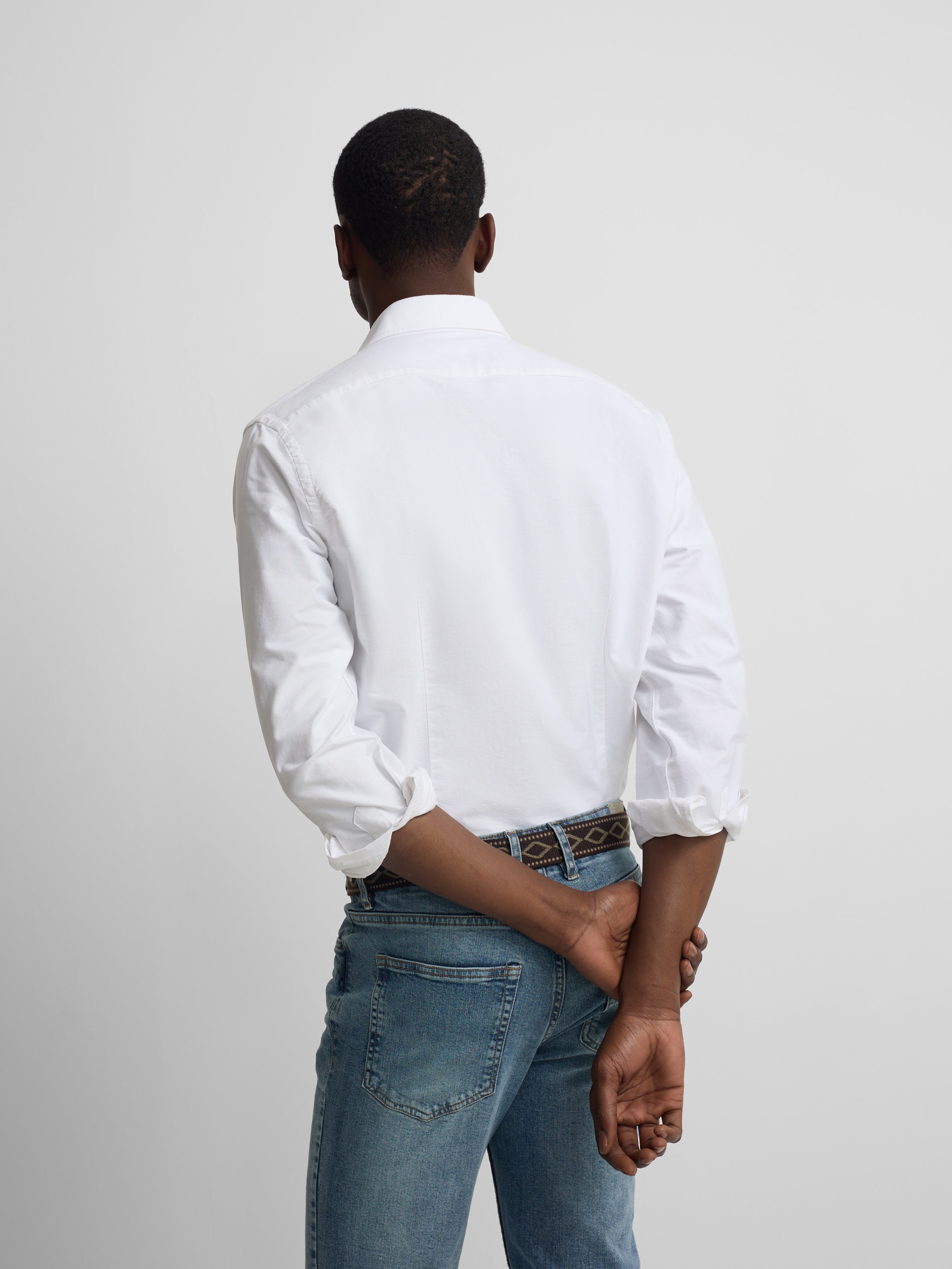 Camisa sport oxford regular fit blanca